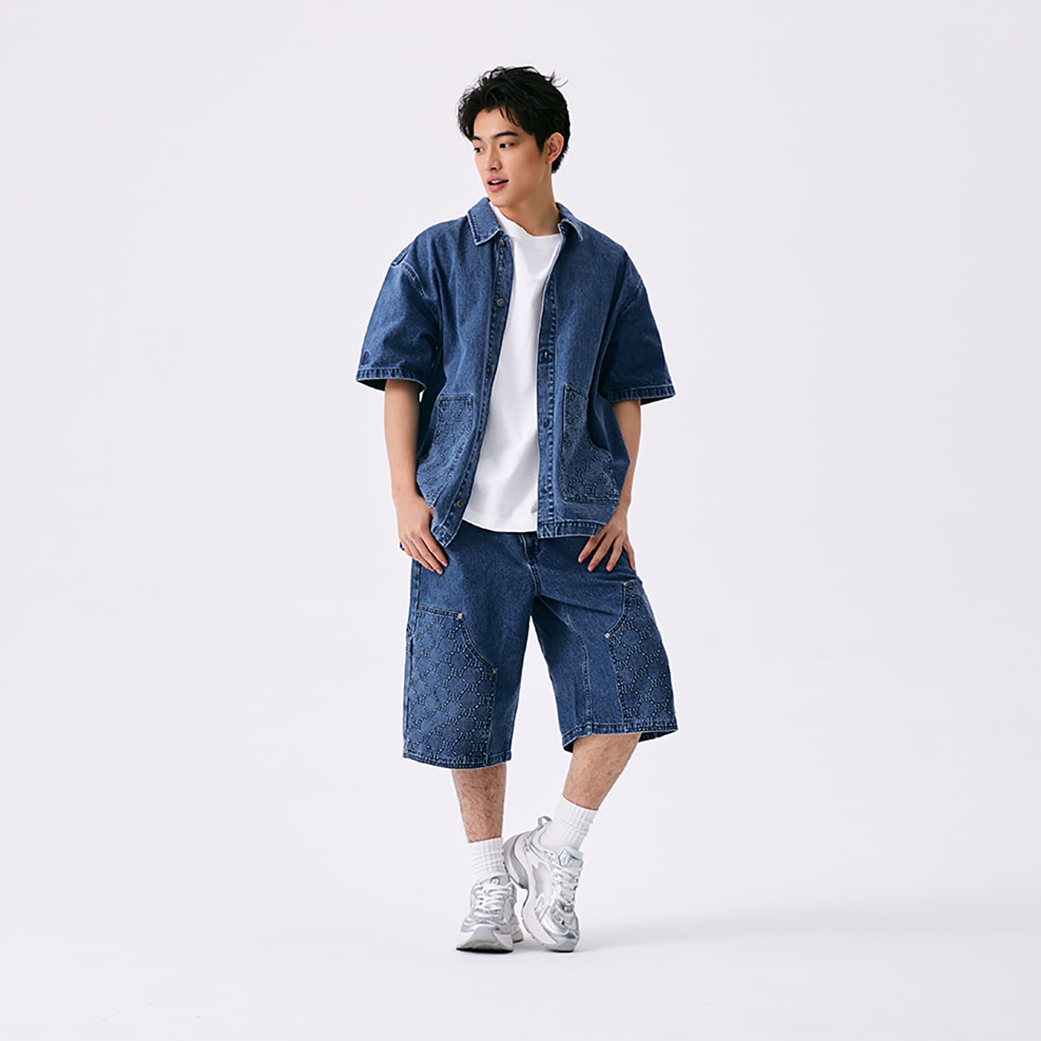 Джинсовые шорты Mlb Base Logo New York Yankees Blue Men's Jeans Shorts - изображение 7