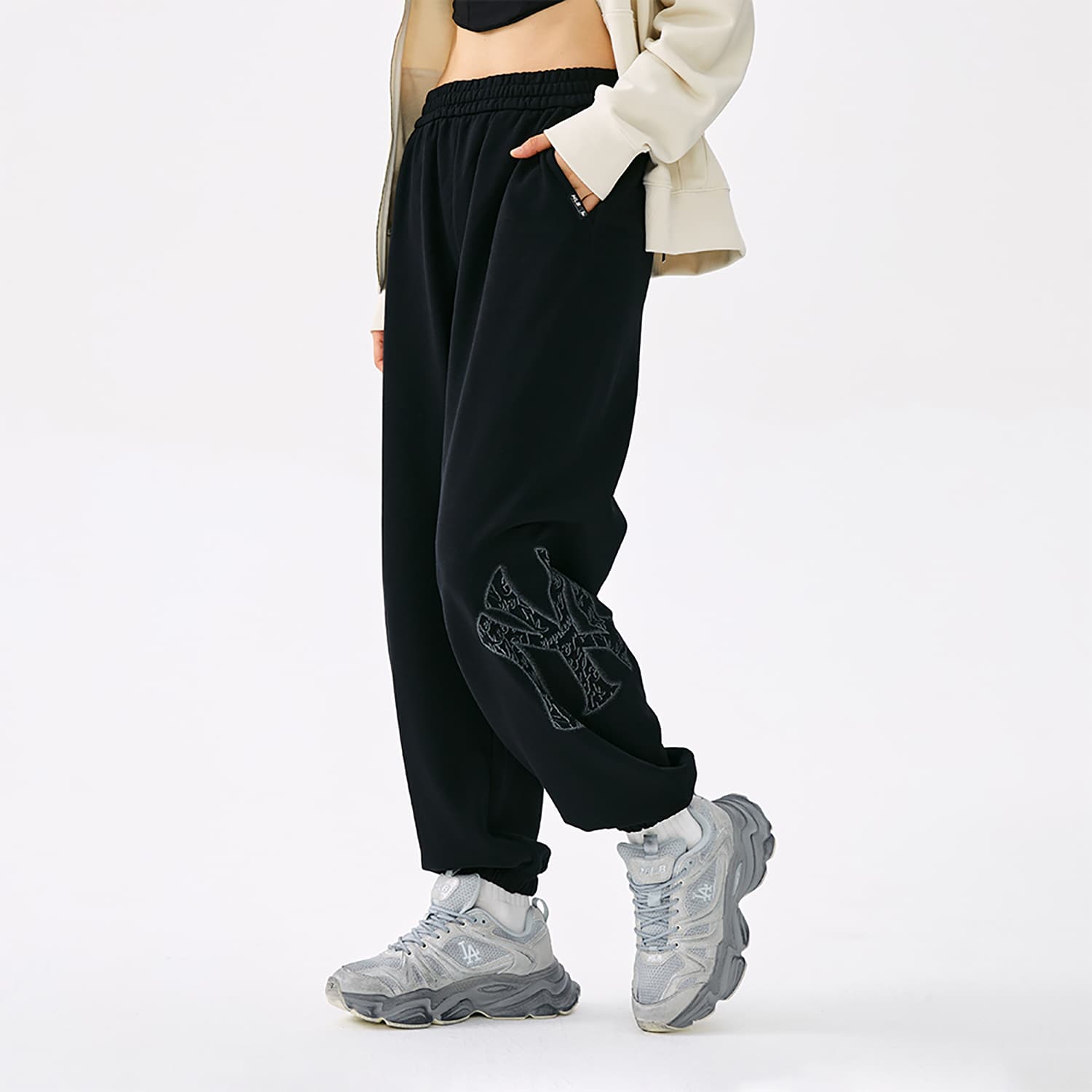 Штаны MLB New York Yankees Basic Collection 25FW Спортивные трикотажные штаны Унисекс Стандартный черный - изображение 5