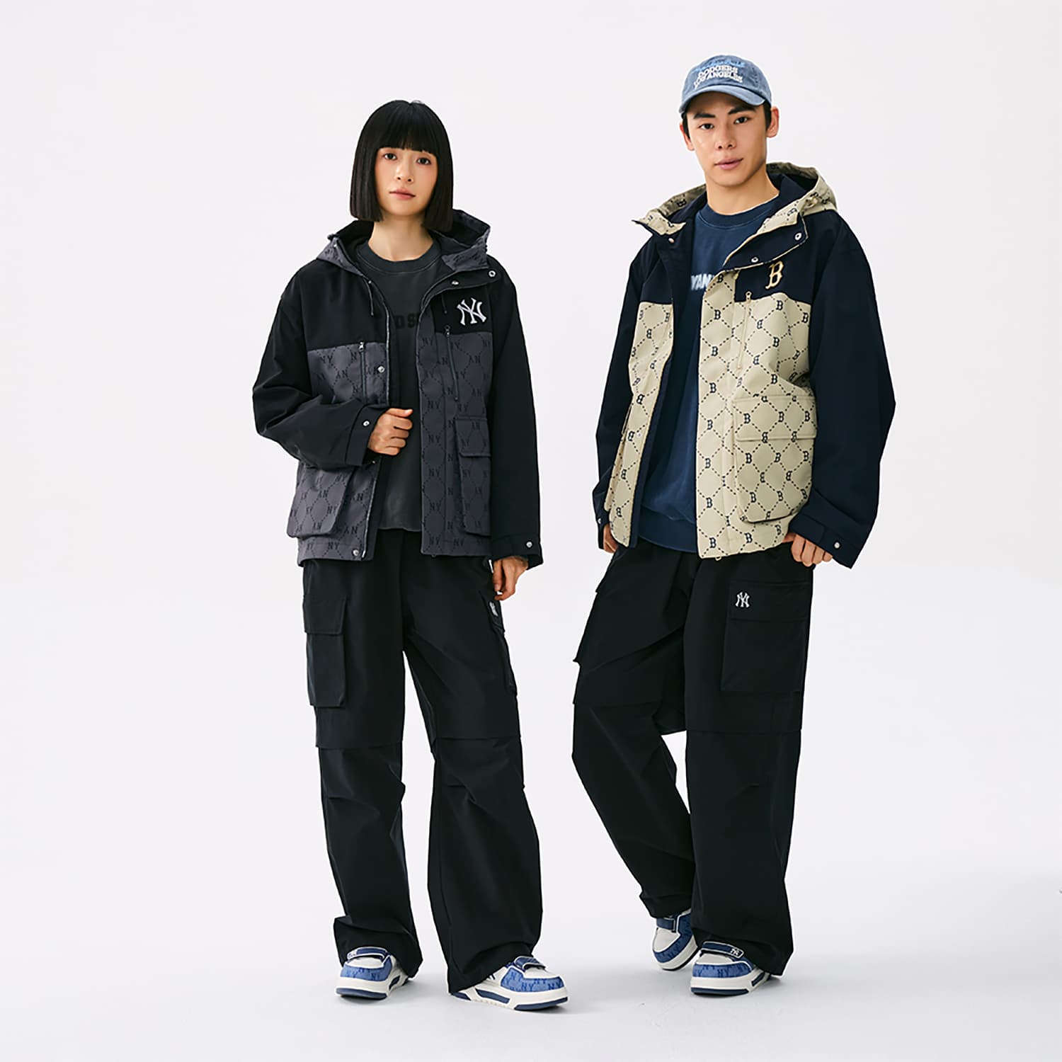 Куртка MLB MONOGRAM Коллекция Boston Red Sox 25FW Куртка Унисекс Стандартный размер Песок - изображение 8
