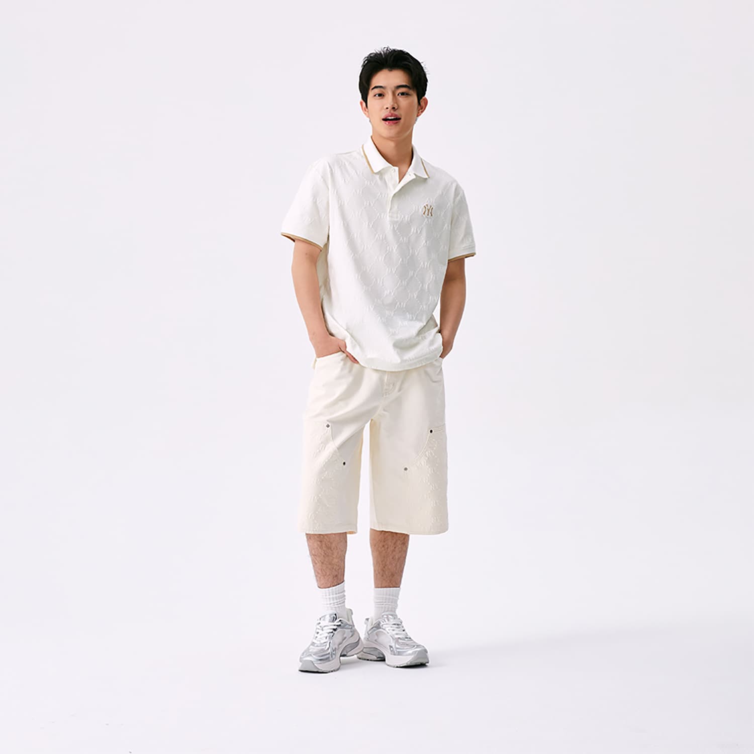 Джинсовые шорты MLB MONOGRAM SS25 Джинсовые шорты Мужские Белые - изображение 8