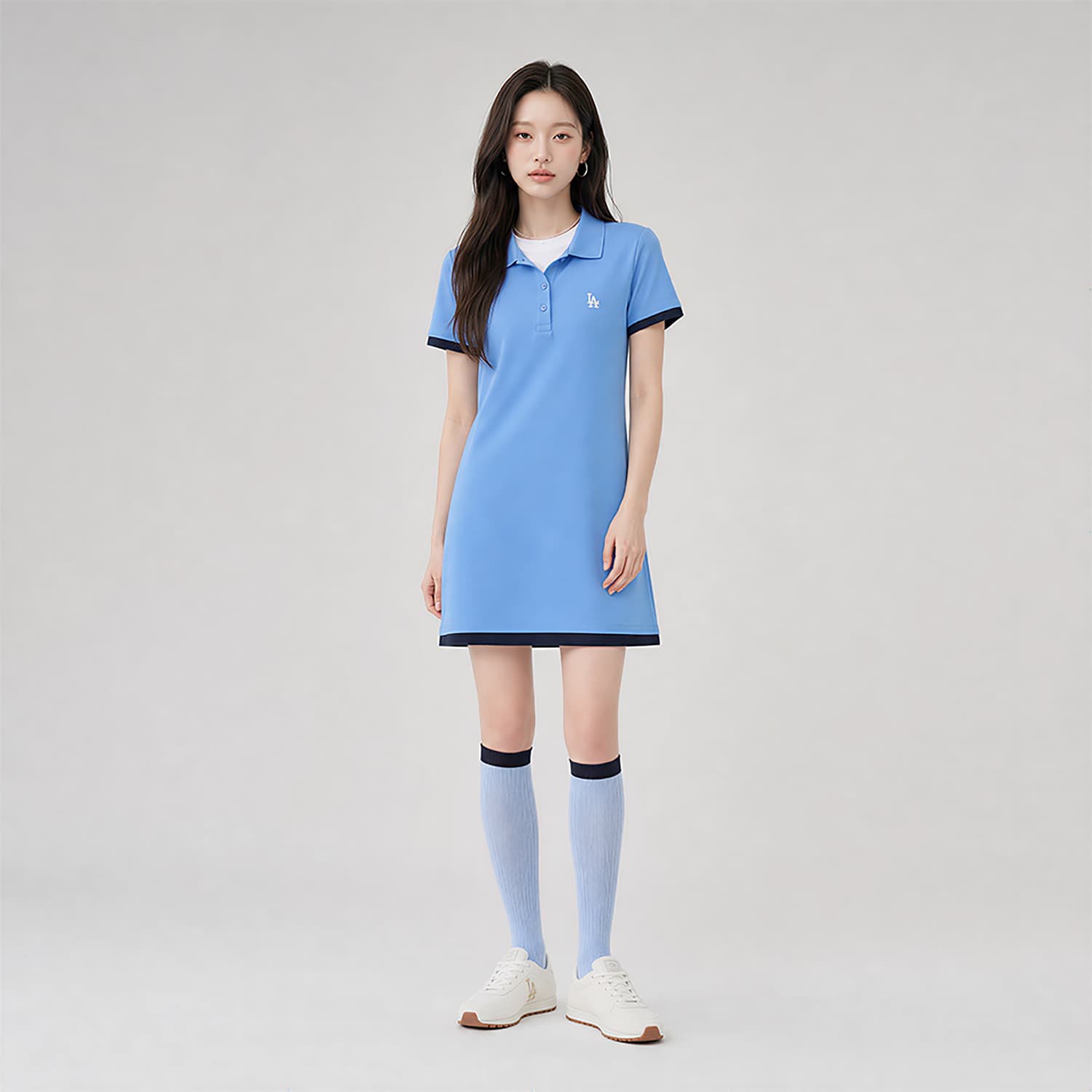 Платье MLB New York Yankees Basic Collection SS26 Короткое платье с короткими рукавами для женщин - изображение 4