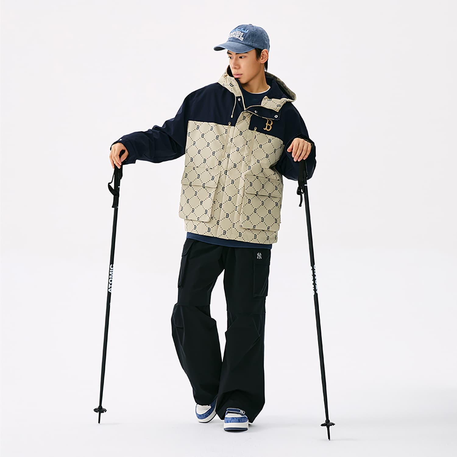Куртка MLB MONOGRAM Коллекция Boston Red Sox 25FW Куртка Унисекс Стандартный размер Песок - изображение 6
