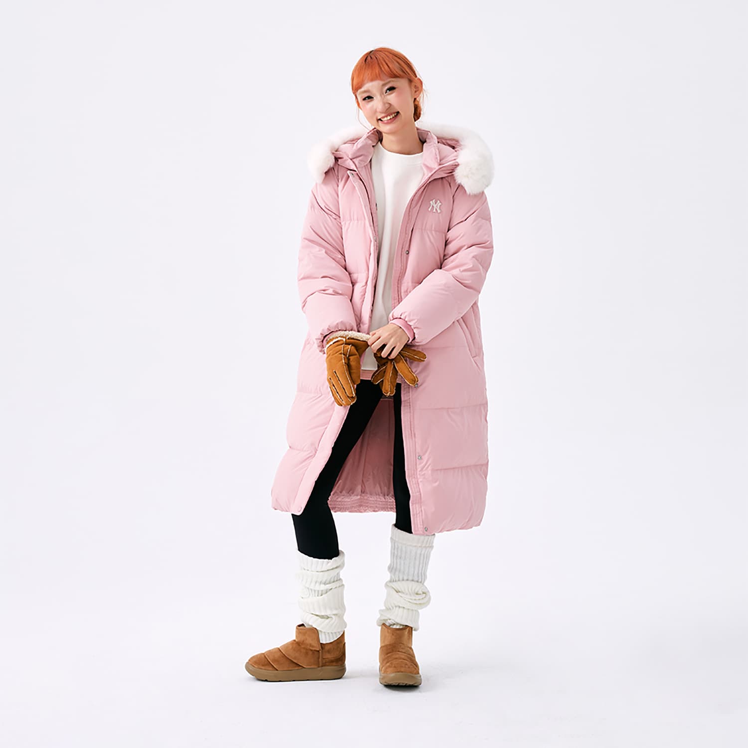 Пуховик MLB New York Yankees Basic Collection Пуховик Женский Конопляное Волокно Розовый - изображение 4