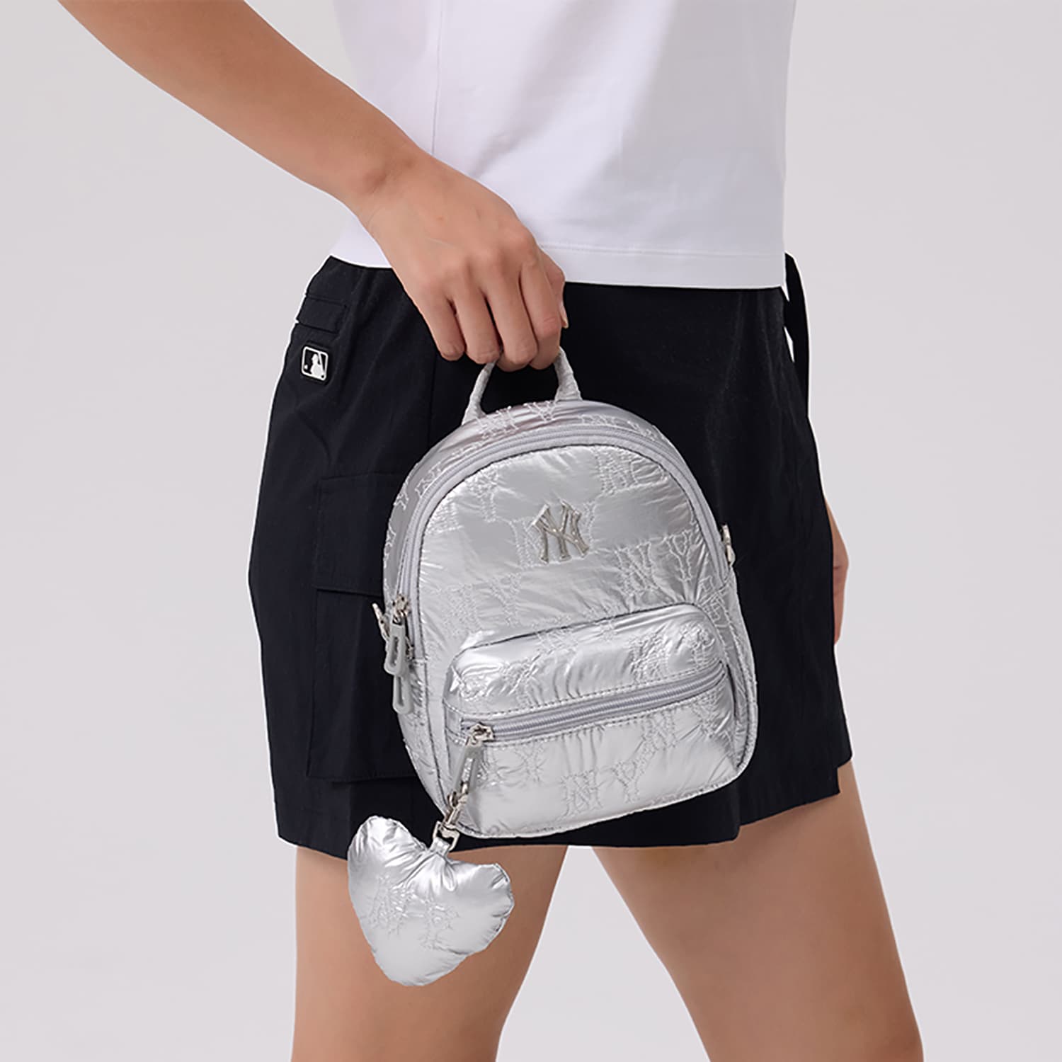 Рюкзак mlb Нью-Йорк Янкис Нейлон Рюкзаки Мини-версия Women's Silver - изображение 4