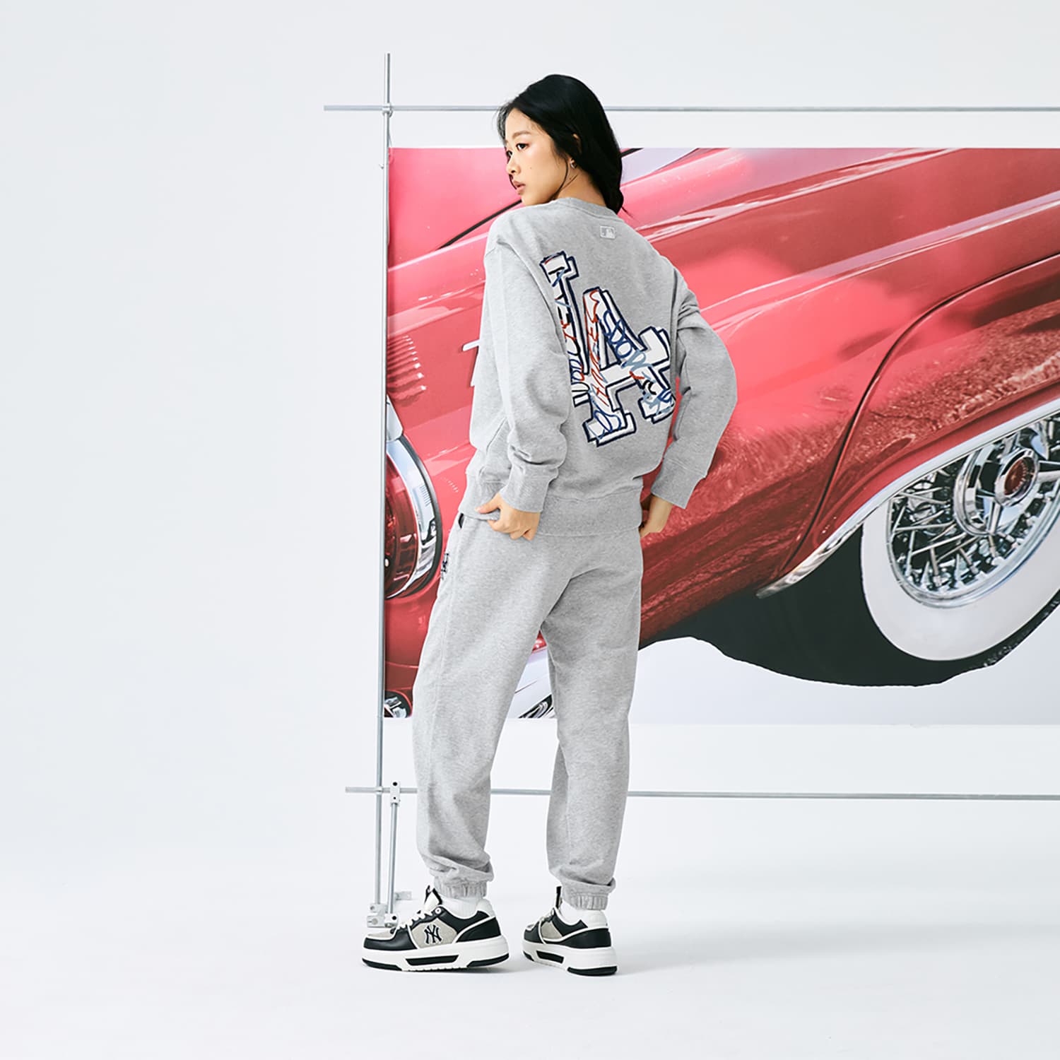 Штаны MLB Basic Collection New York Mets 24FW Вязаные тренировочные штаны унисекс Фотиния серый - изображение 4