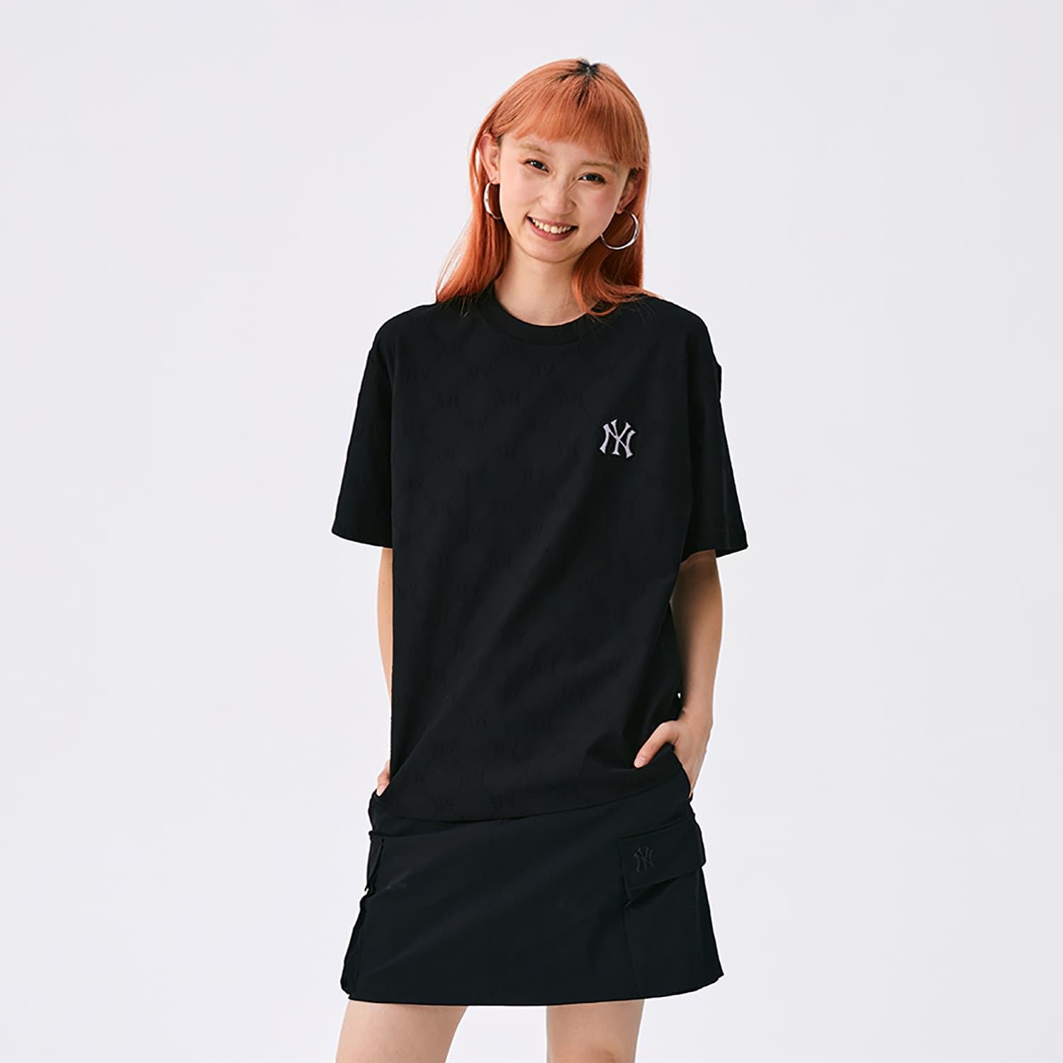 Футболка MLB MONOGRAM SS25 T Рубашка Унисекс Черная - изображение 4