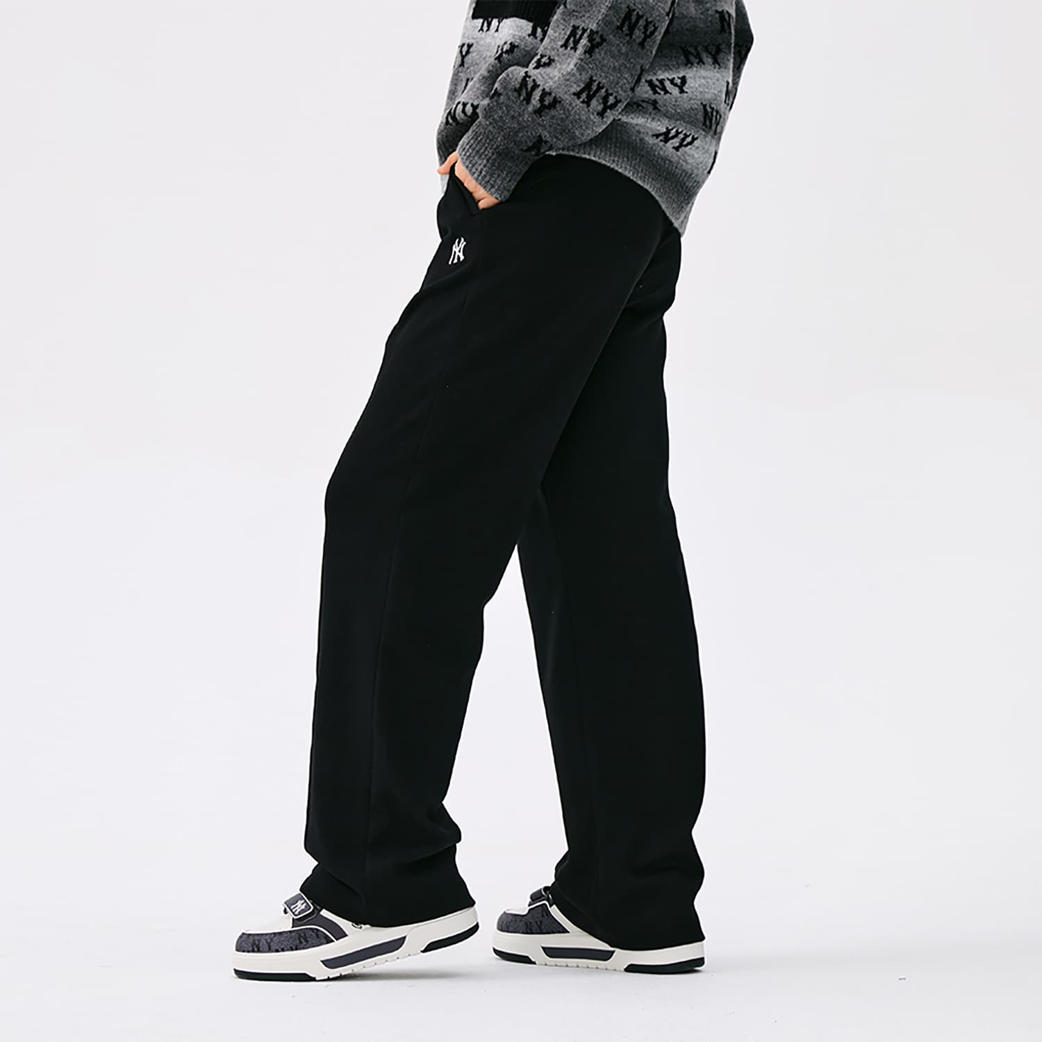 Штаны MLB New York Yankees Basic Collection 25FW Повседневные штаны Женские Стандартные Черные - изображение 3