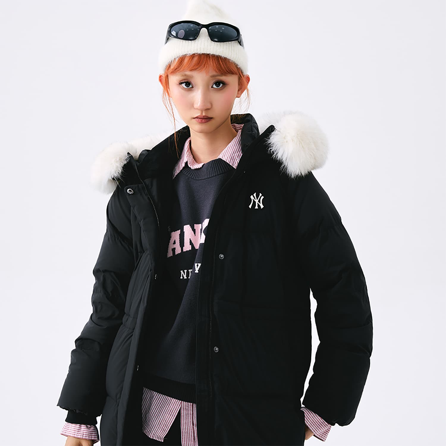 Пуховик MLB New York Yankees Basic Collection Пуховик Женский Черный - изображение 4