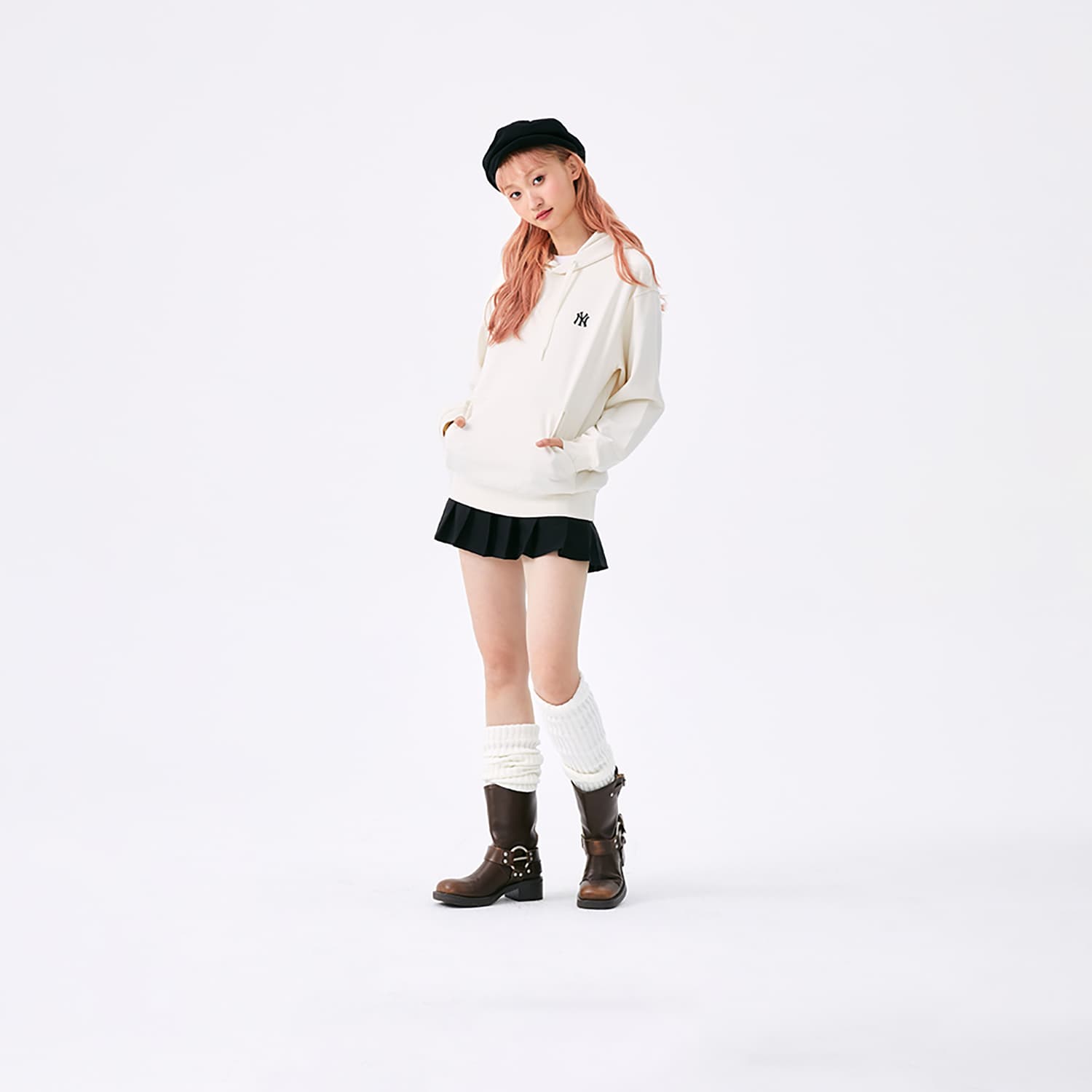 Кофта mlb New York Yankees Basic Collection SS25 Свитшот Унисекс Сливочный - изображение 8