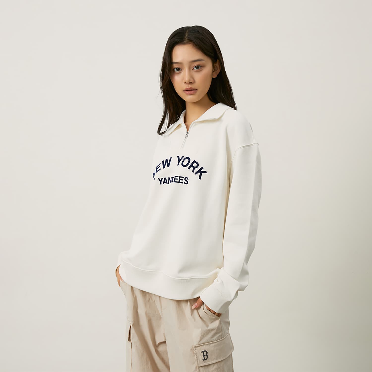 Кофта MLB Yankees Retro Sweatshirt Cream - изображение 4