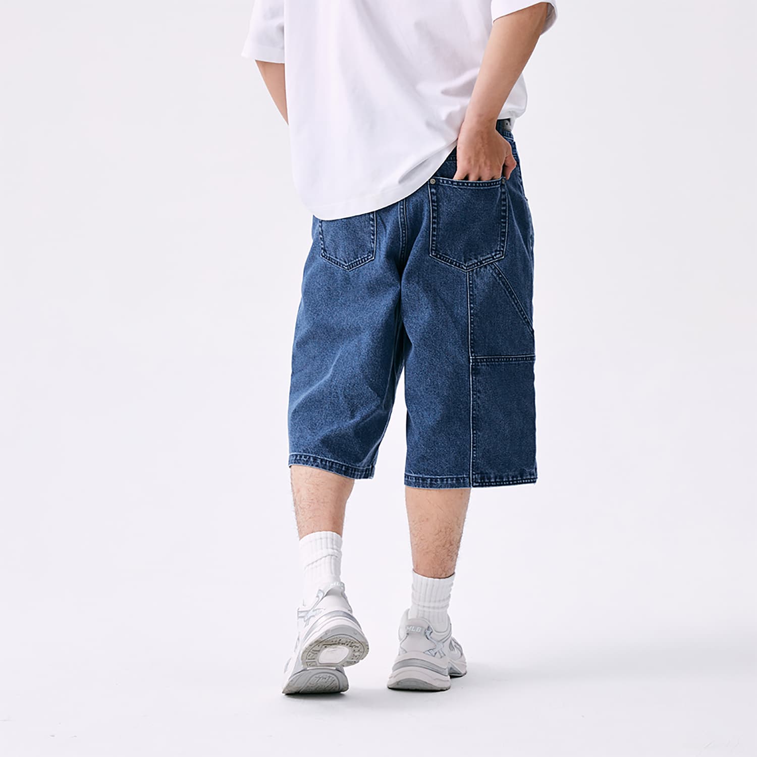 Джинсовые шорты Mlb Base Logo New York Yankees Blue Men's Jeans Shorts - изображение 4