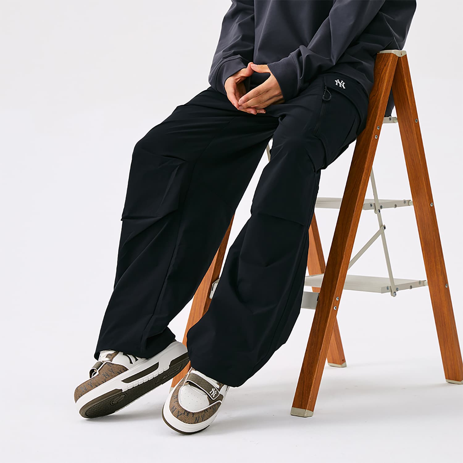 Штаны MLB New York Yankees Basic Collection 25FW Спортивные трикотажные штаны Унисекс Черные - изображение 6