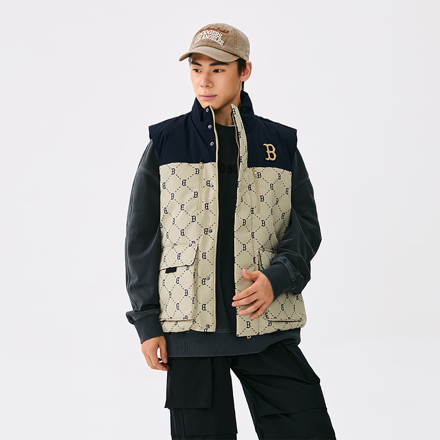 Куртка MLB MONOGRAM Коллекция Boston Red Sox Пуховый жилет Унисекс - изображение 5