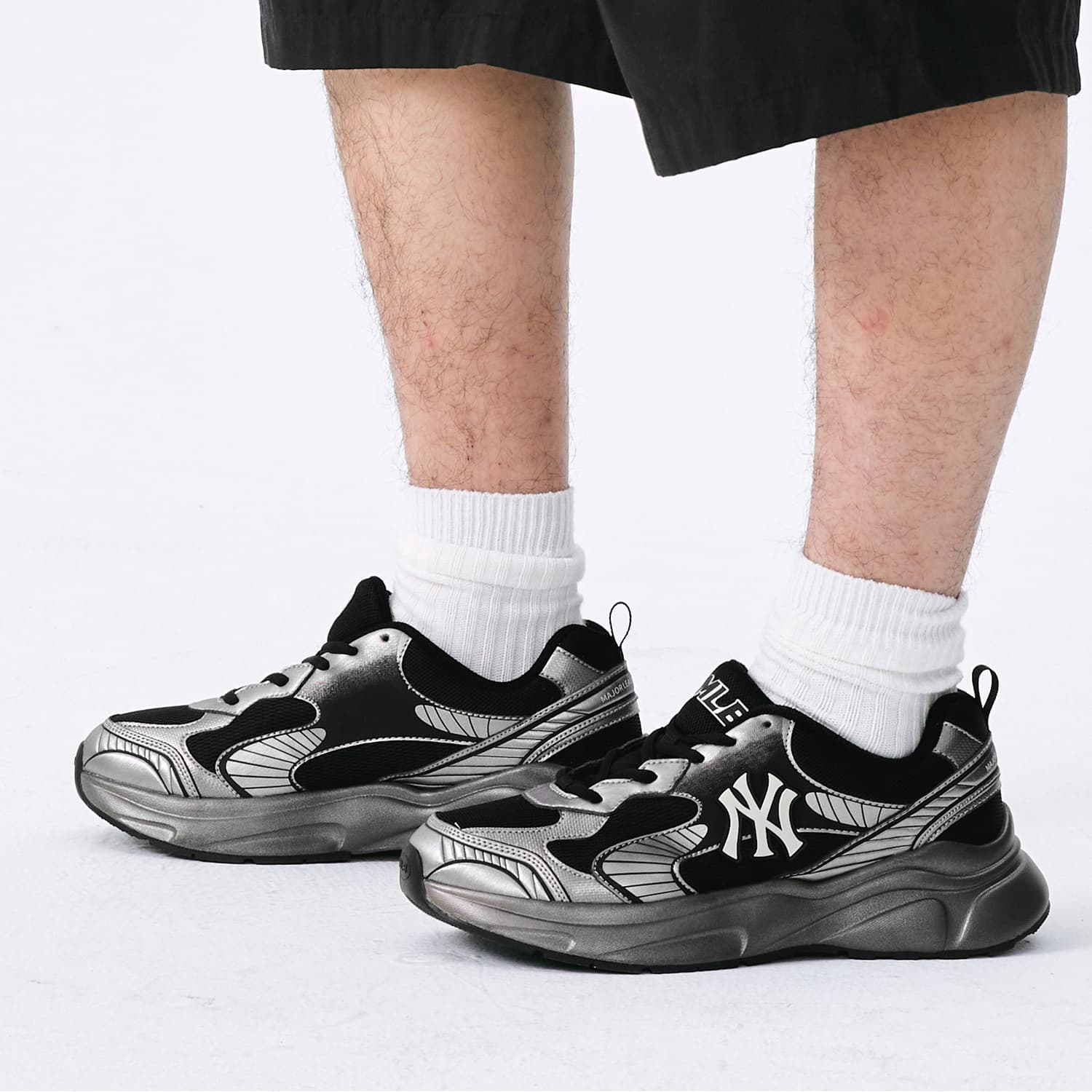 Кроссовки для бега MLB Chunky Jogger Low Топ Повседневные беговые кроссовки Унисекс Черные - изображение 4