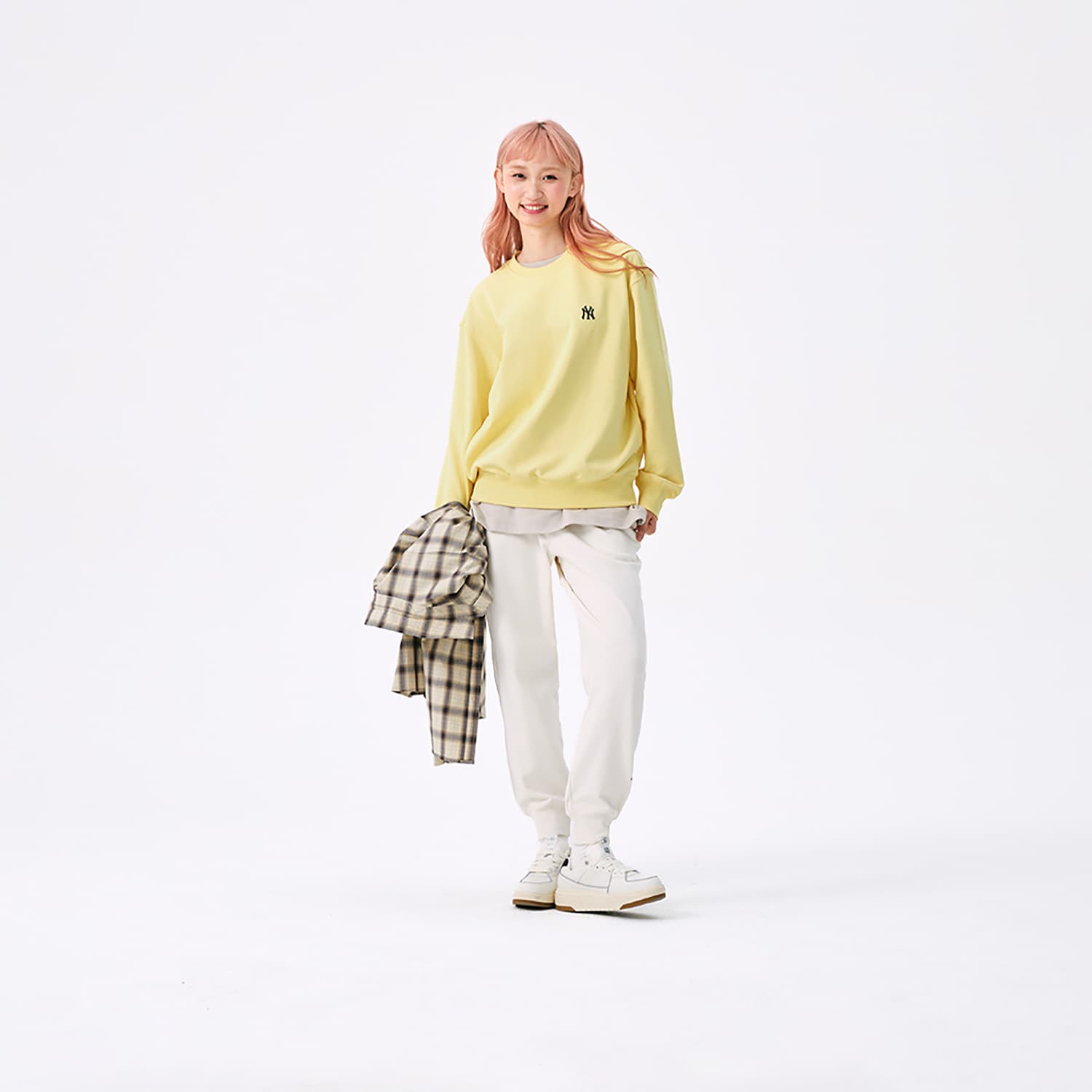 Штаны MLB New York Yankees Basic Collection SS25 Вязаные тренировочные штаны унисекс кремовые - изображение 4