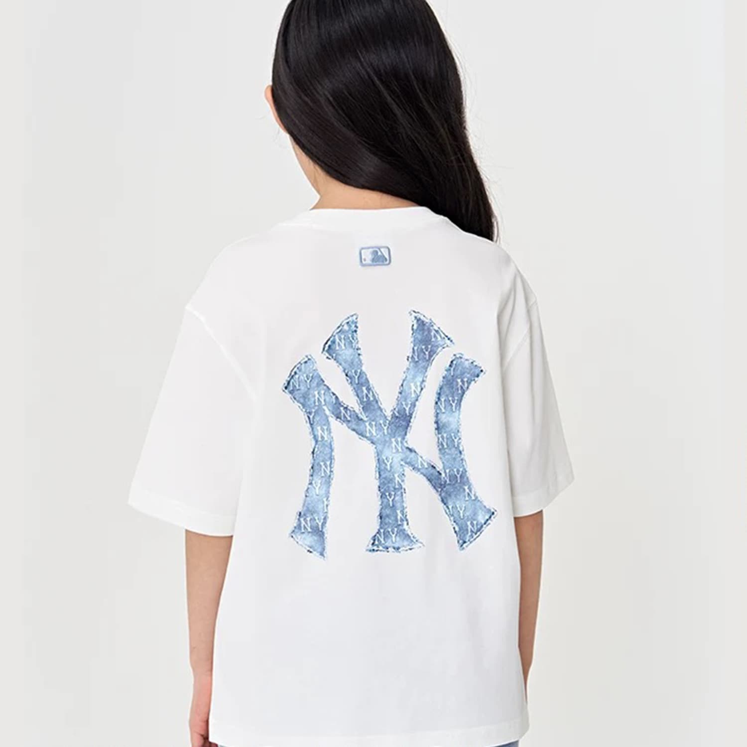 Футболка MLB MONOGRAM T Рубашка SS25 Слоновая кость Детская - изображение 5