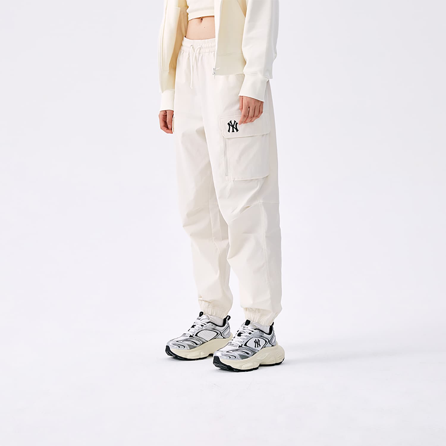 Штаны MLB New York Yankees Basic Collection SS25 Повседневные штаны Унисекс Лен Кремовый - изображение 3