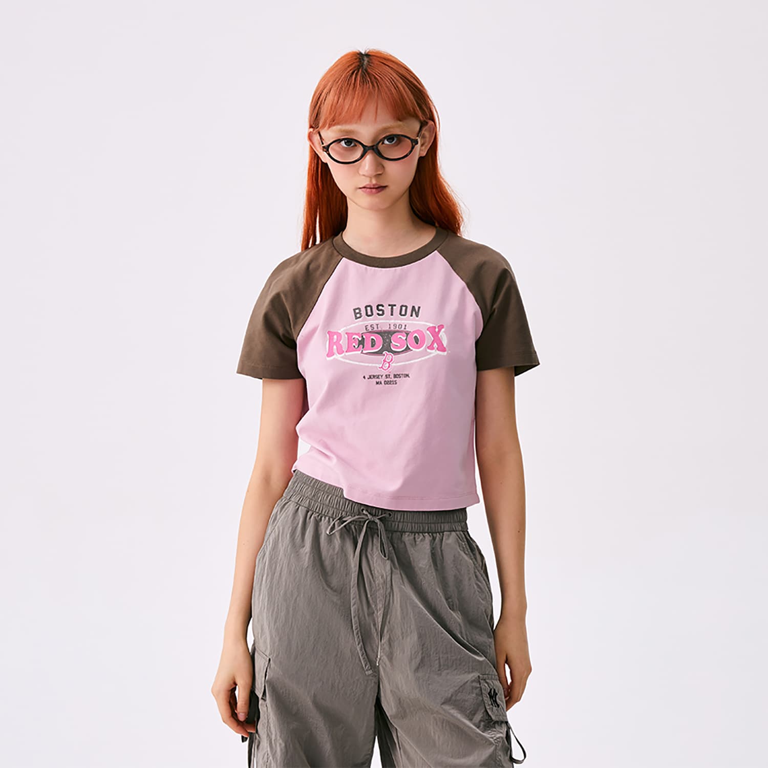 Футболка MLB Preppy Style Collection Boston Red Sox SS25 Реглан T-Рубашка Женская Розовая - изображение 5