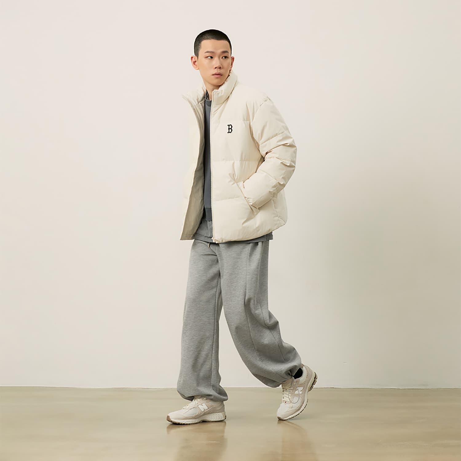 Зимняя куртка MLB Boston Red Sox Basic Collection FW24 Пуховик Унисекс Темный Кремовый - изображение 6