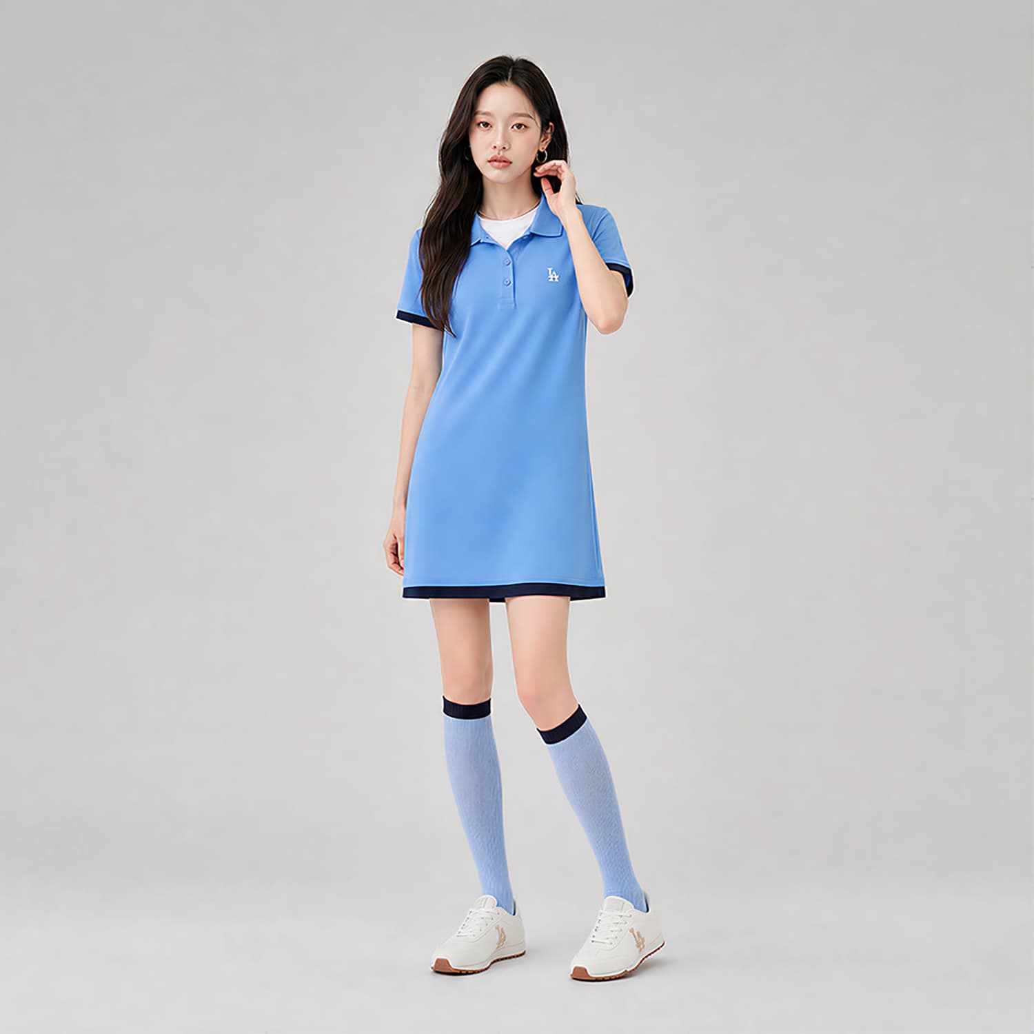 Платье MLB New York Yankees Basic Collection SS26 Короткое платье с короткими рукавами для женщин - изображение 3