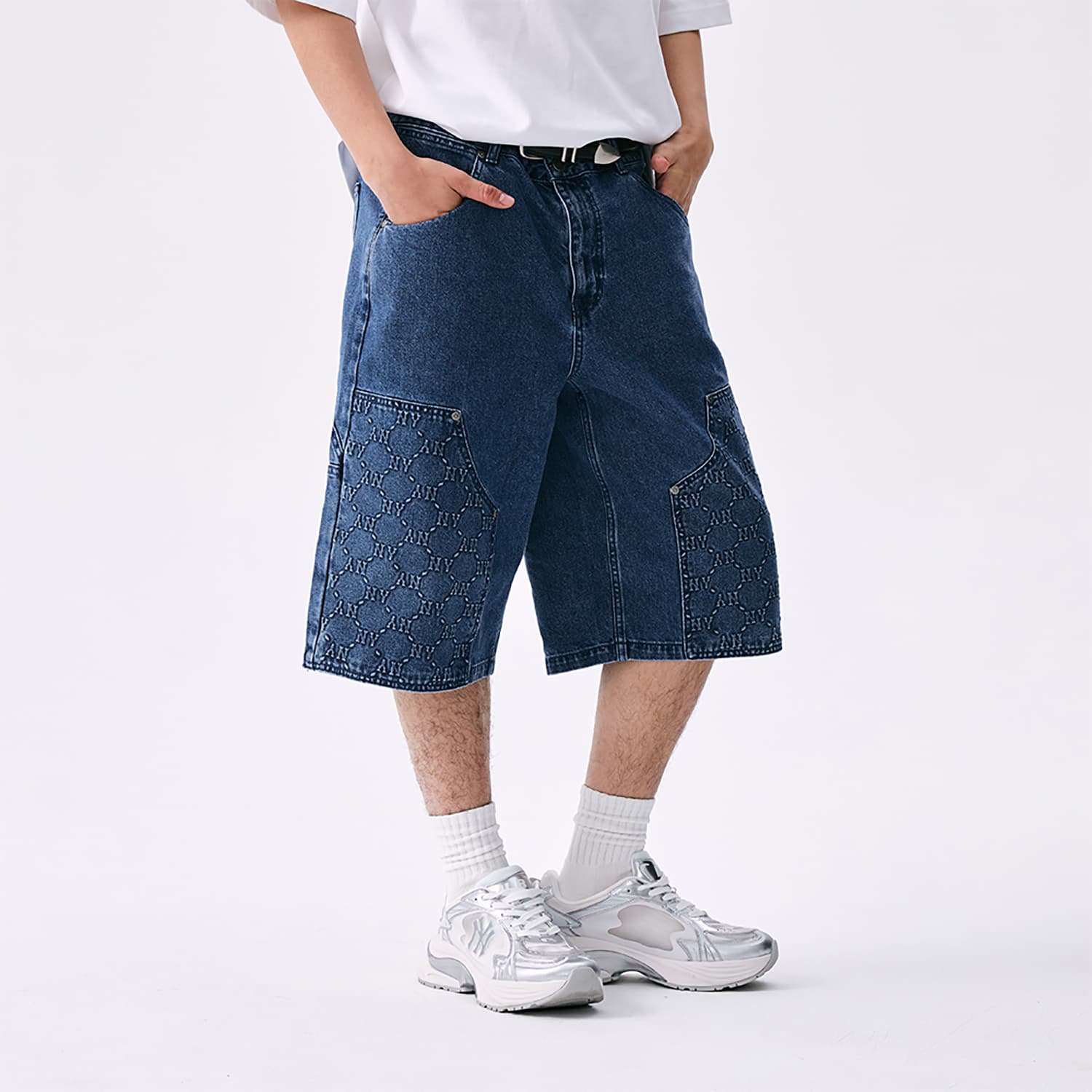 Джинсовые шорты Mlb Base Logo New York Yankees Blue Men's Jeans Shorts - изображение 6