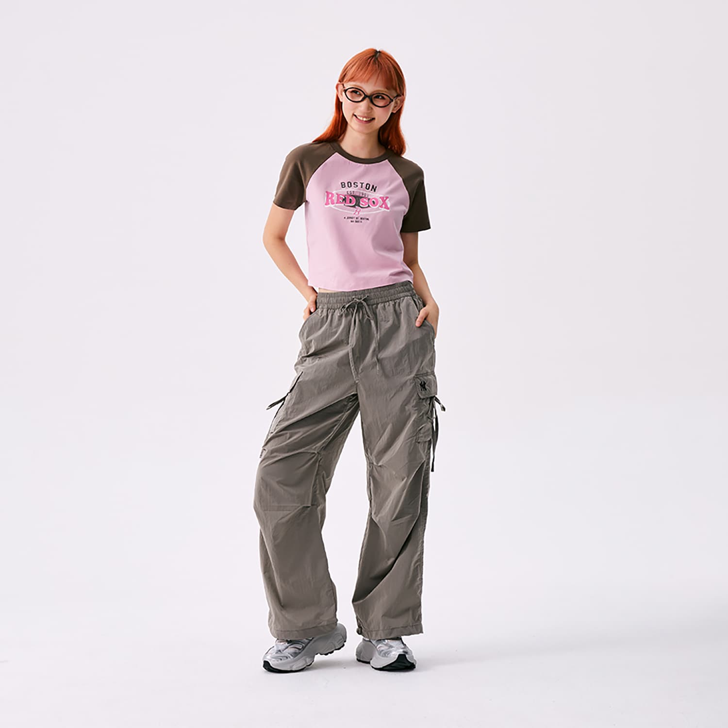 MLB New York Yankees Basic Collection SS25 Карго Брюки Женские Серые - изображение 6