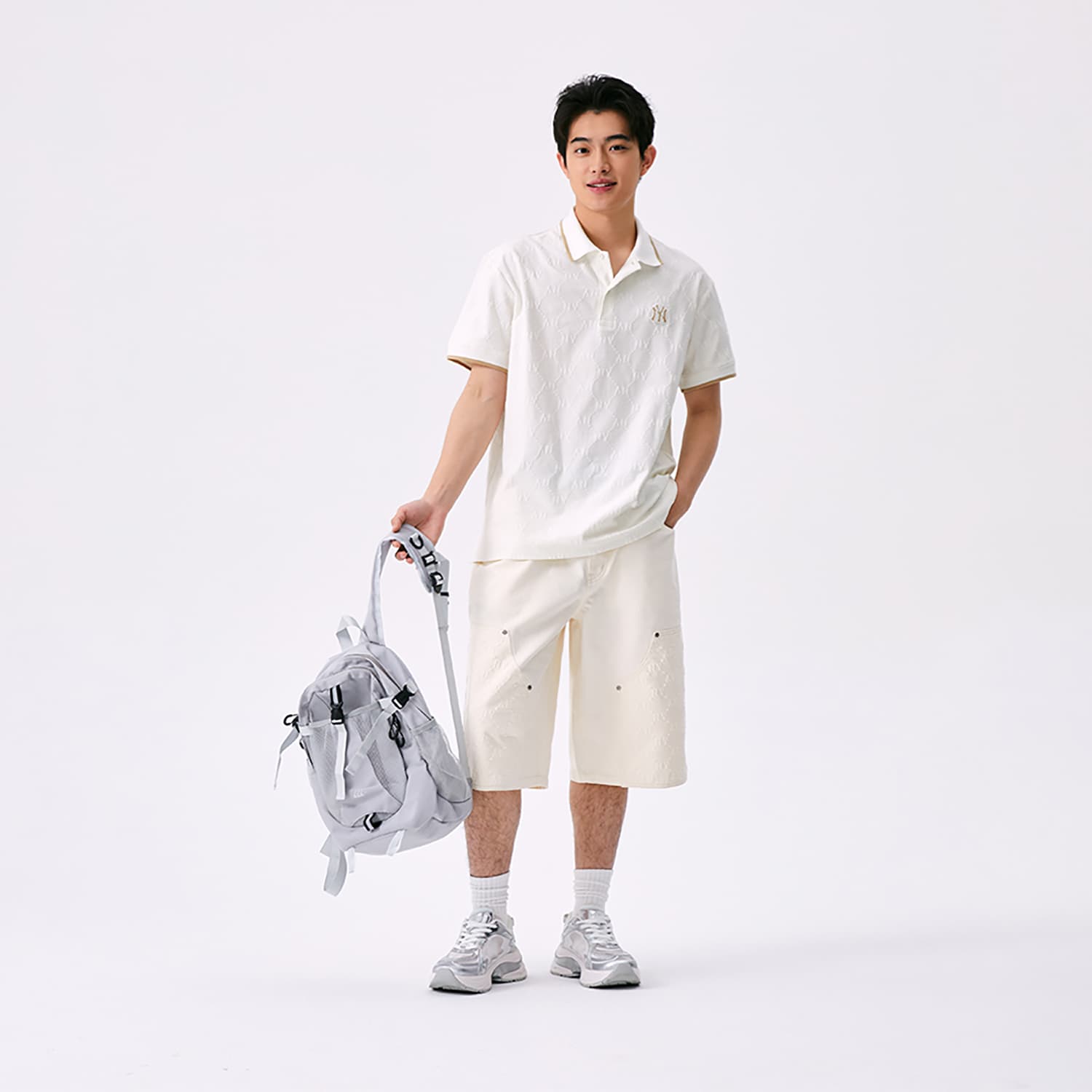 Джинсовые шорты MLB MONOGRAM SS25 Джинсовые шорты Мужские Белые - изображение 7