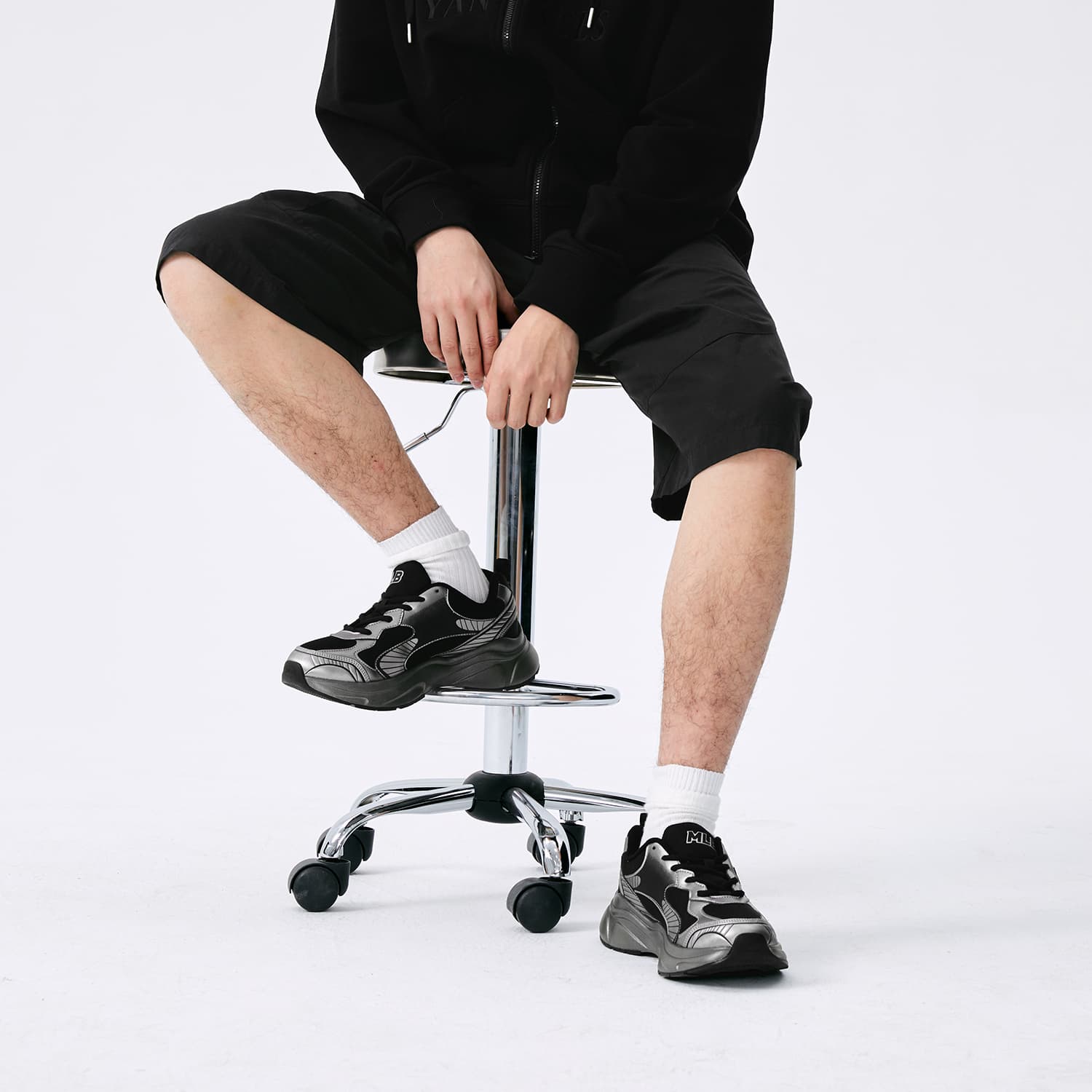 Кроссовки для бега MLB Chunky Jogger Low Топ Повседневные беговые кроссовки Унисекс Черные - изображение 7