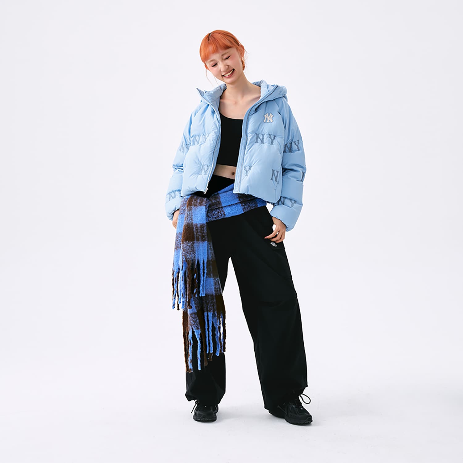 Пуховик MLB MONOGRAM FW24 Пуховик Женский Небесный Далёкий - изображение 5