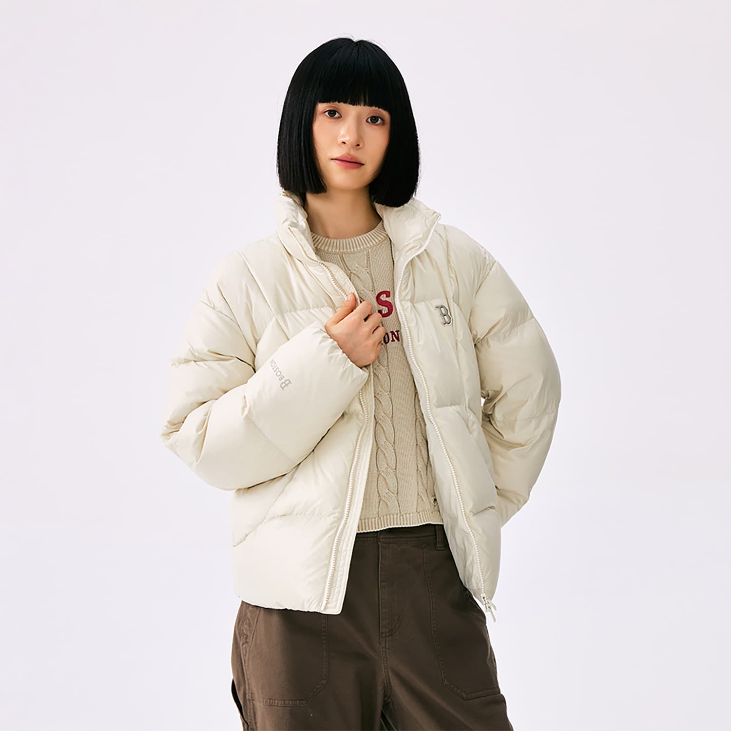 Зимняя куртка MLB Boston Red Sox Basic Collection fw25 Пуховик Унисекс - изображение 5