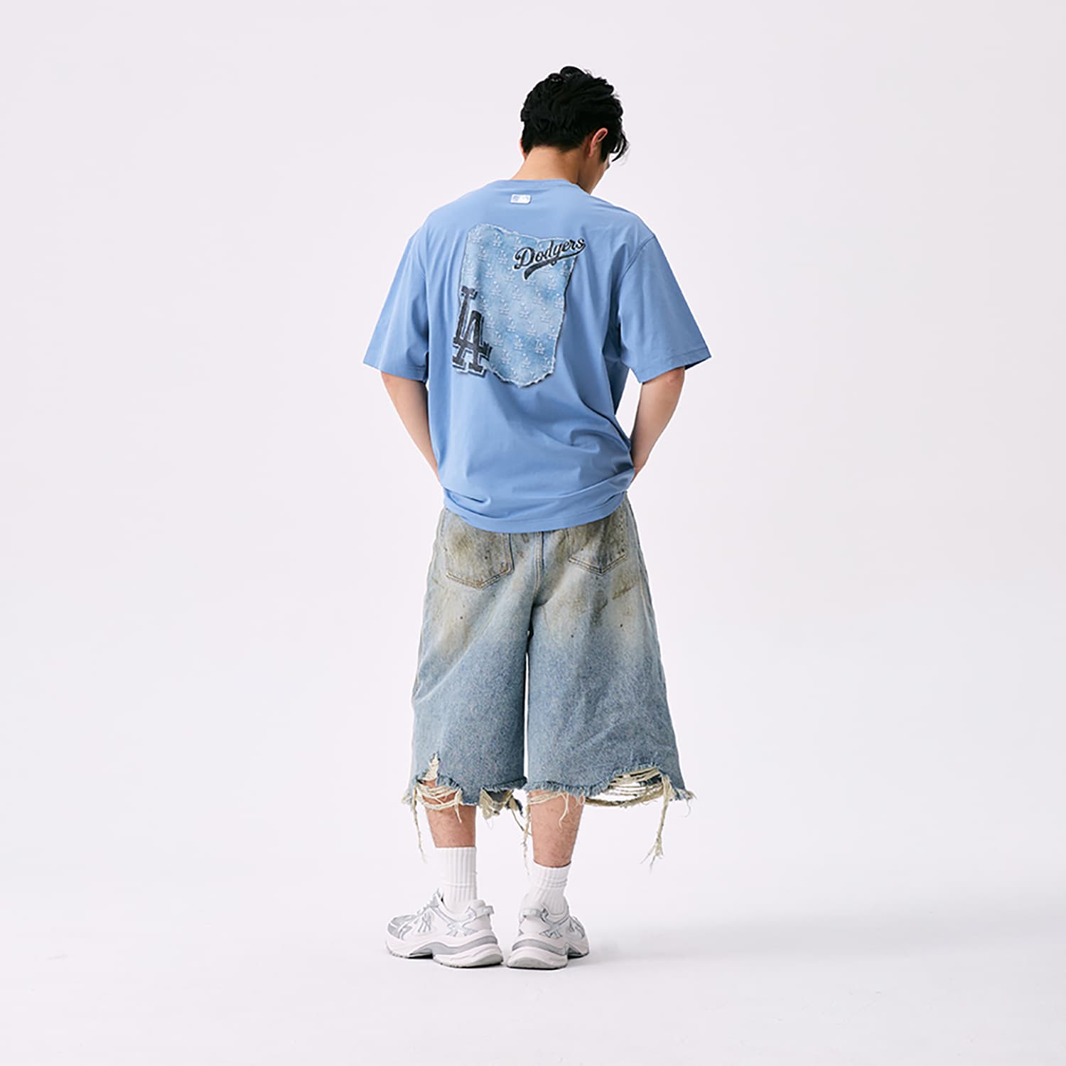 Футболка MLB MONOGRAM SS25 T Рубашка Унисекс Темно-Небесно-Синий - изображение 6
