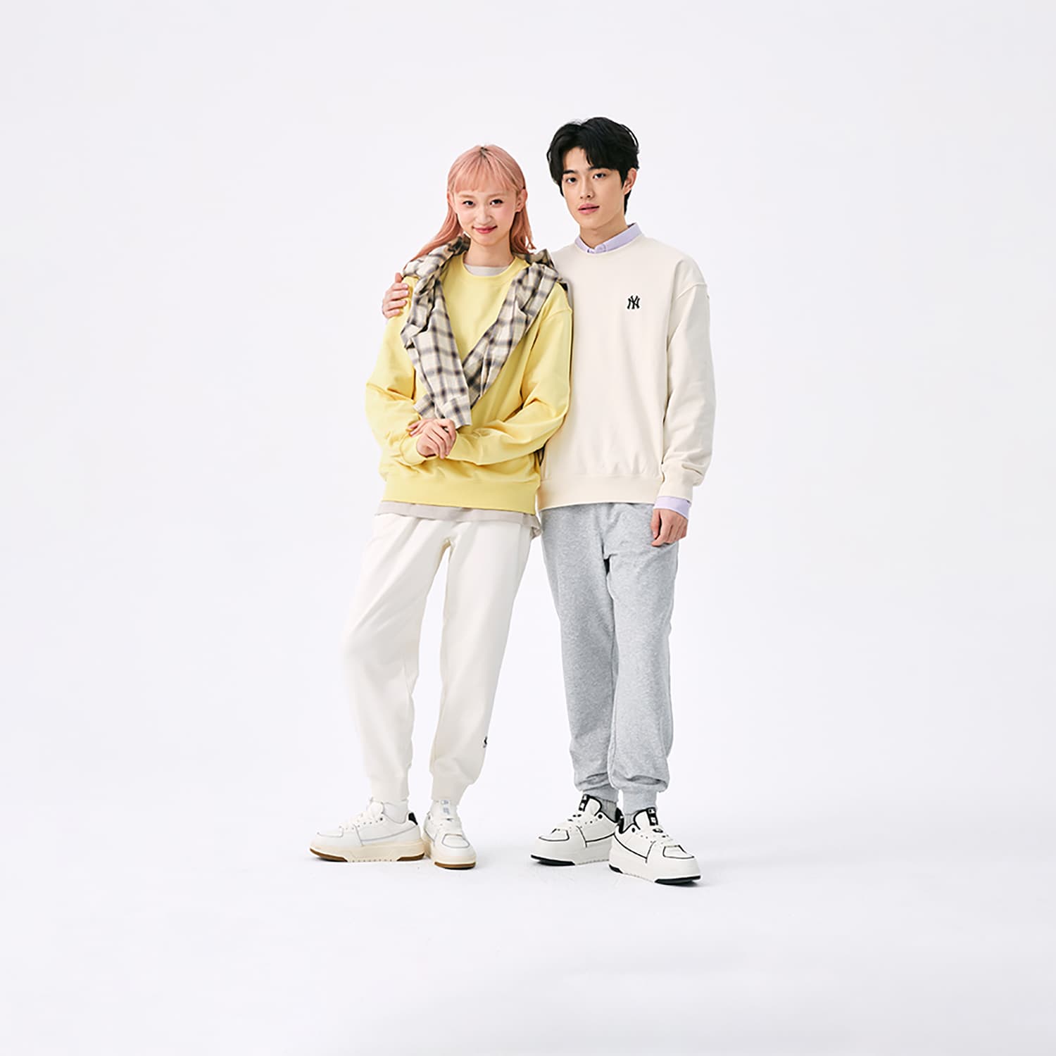 Штаны MLB New York Yankees Basic Collection SS25 Вязаные тренировочные штаны унисекс кремовые - изображение 3