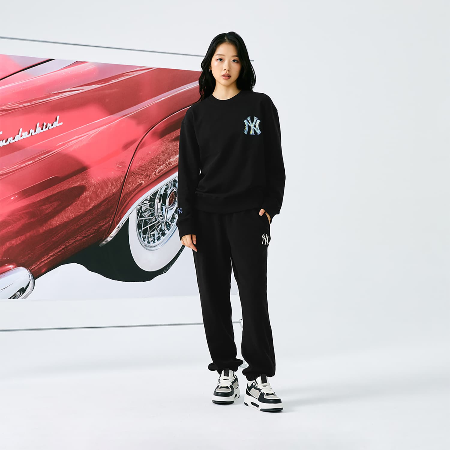 Штаны MLB New York Yankees Basic Collection 24FW Вязаные тренировочные штаны унисекс черные - изображение 7
