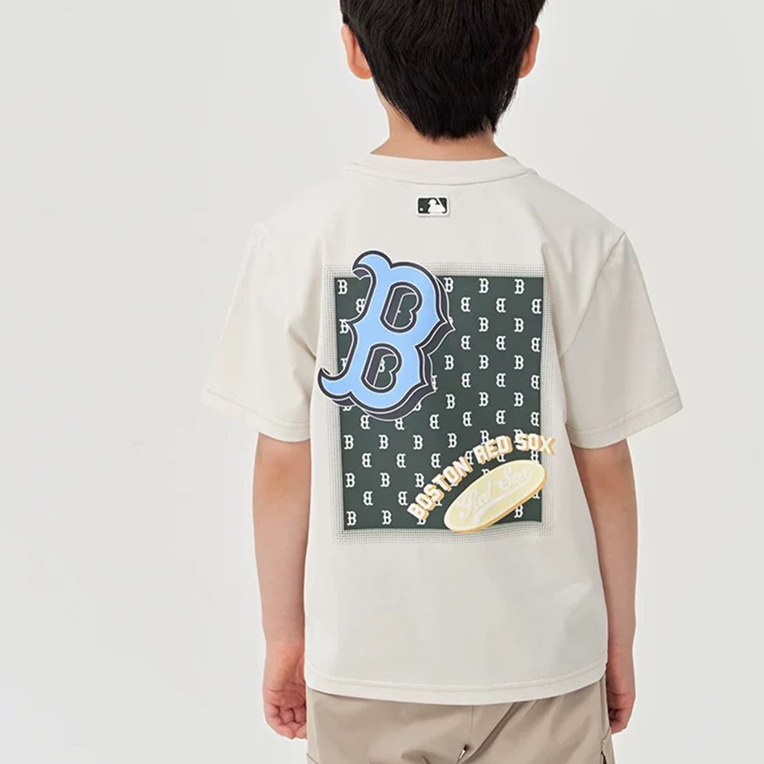 Футболка mlb Classic Monogram Футболка SS25 Вересковый серый Сливочный Детский - изображение 4