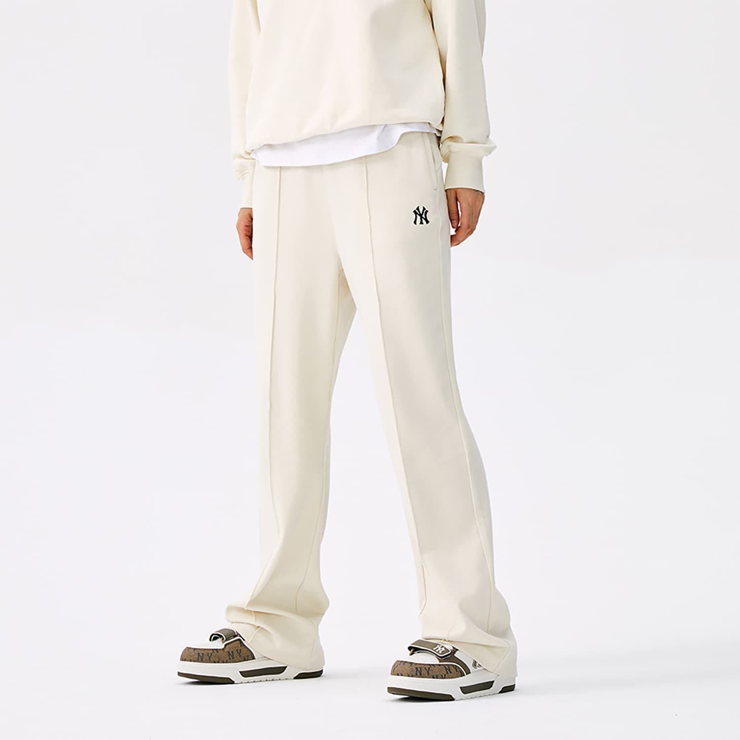 Штаны MLB New York Yankees Basic Collection 25FW Повседневные штаны Женские Стандартный размер Айвори - изображение 3