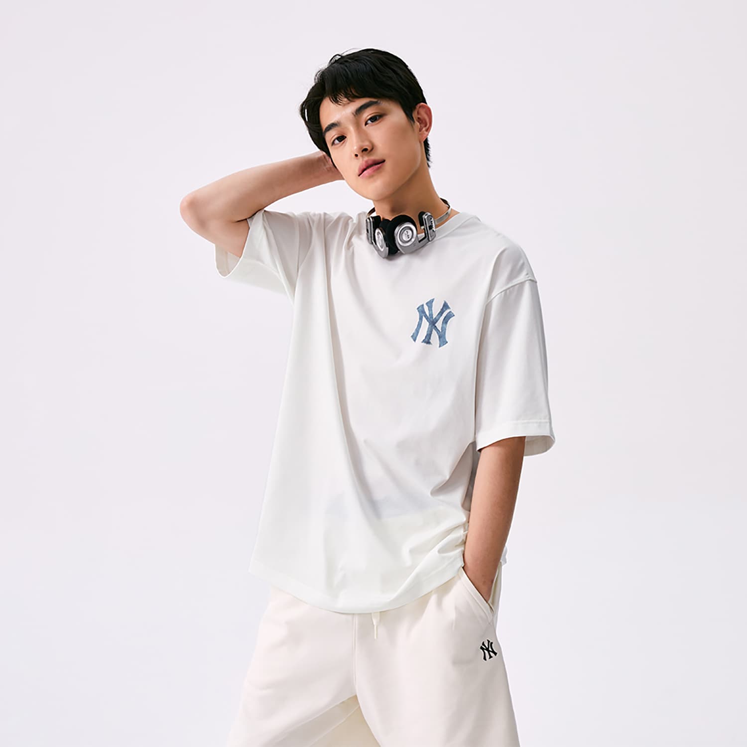 Футболка MLB MONOGRAM SS25 T-Shirt Унисекс Белый - изображение 5