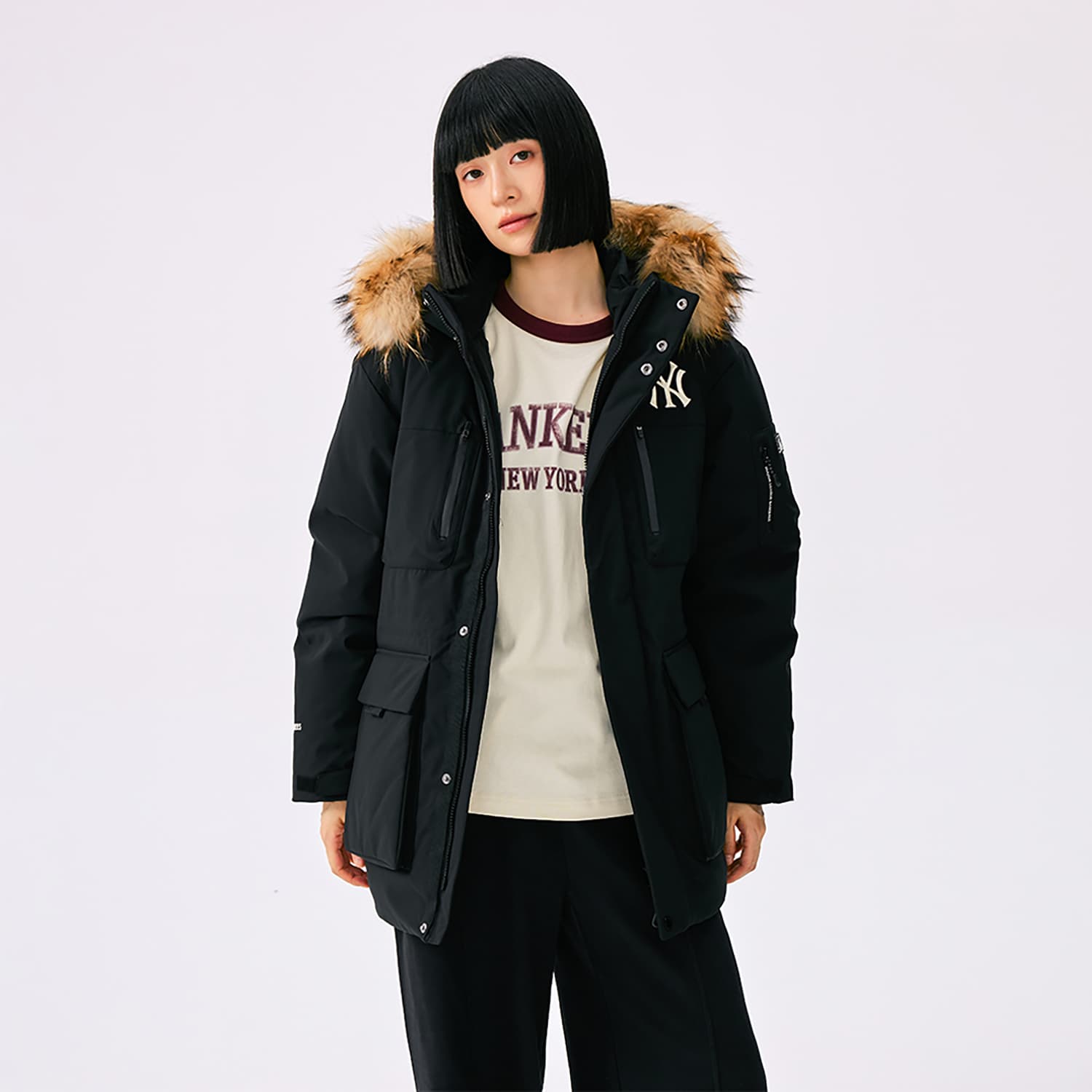 Зимняя куртка MLB New York Yankees Basic Collection FW25 Пуховик Унисекс - изображение 5
