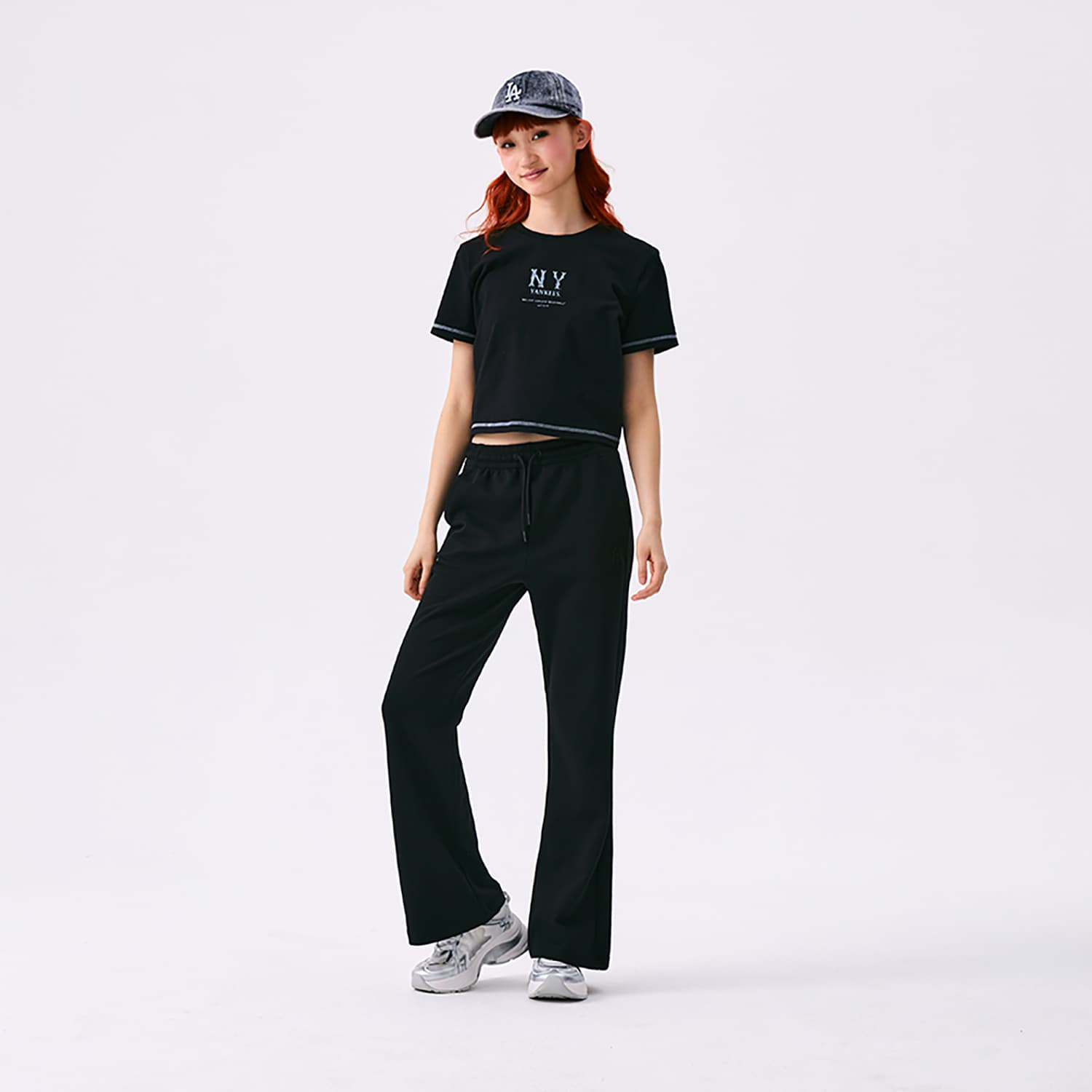 Штаны mlb New York Yankees Basic Collection SS25 Повседневные брюки Женские Черный - изображение 6