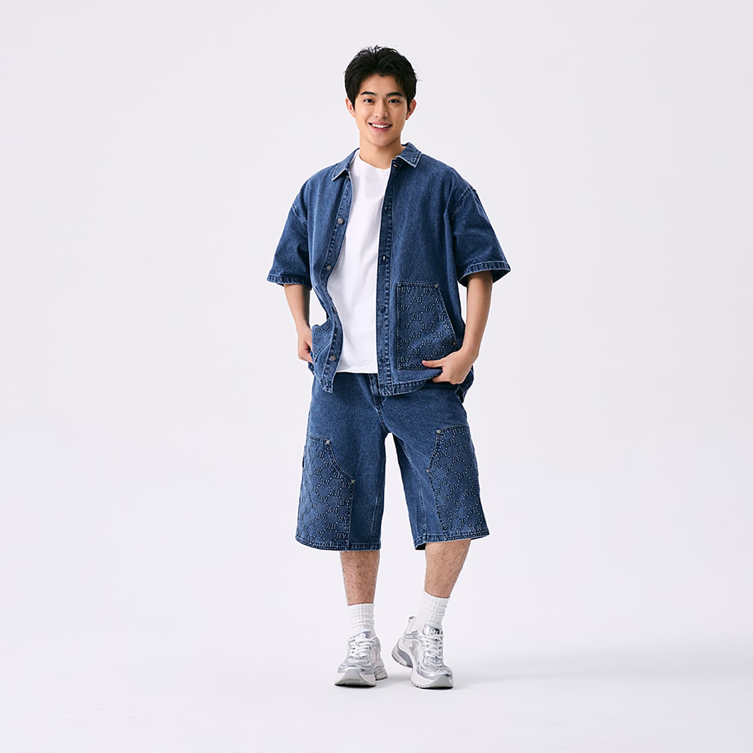 Джинсовые шорты Mlb Base Logo New York Yankees Blue Men's Jeans Shorts - изображение 8