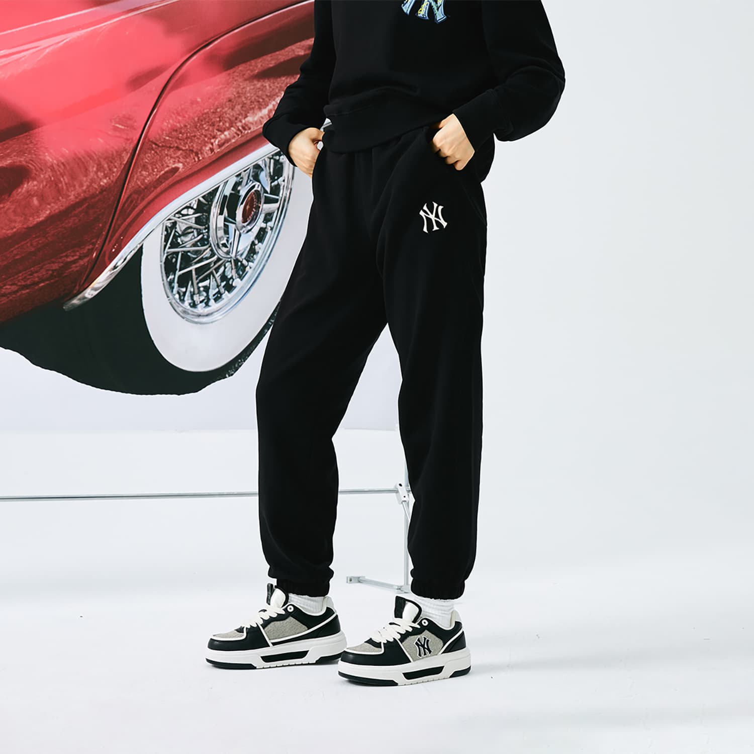 Штаны MLB New York Yankees Basic Collection 24FW Вязаные тренировочные штаны унисекс черные - изображение 5