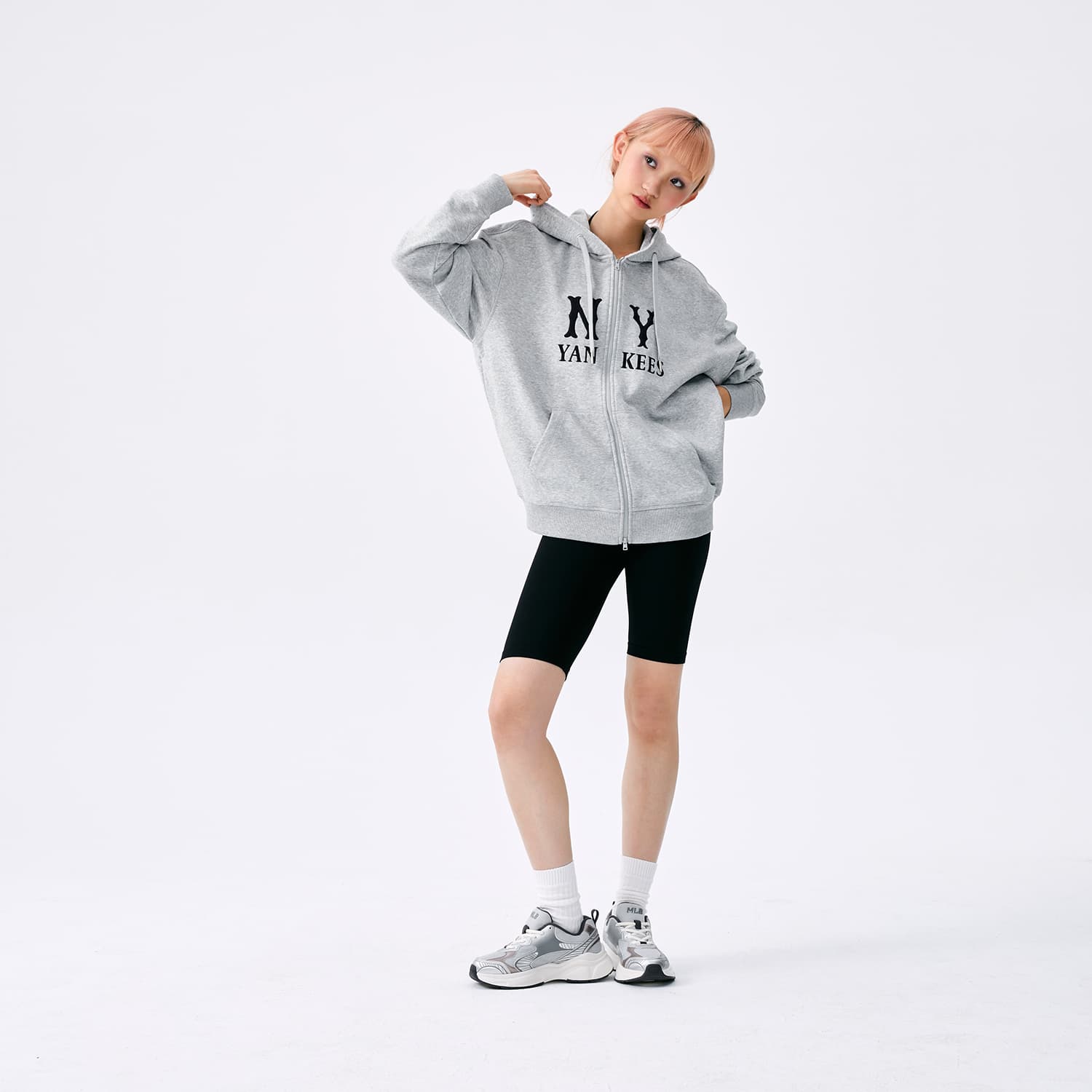 Кроссовки для бега MLB Chunky Jogger Low Топ Повседневные беговые кроссовки Унисекс Светло-серый - изображение 7
