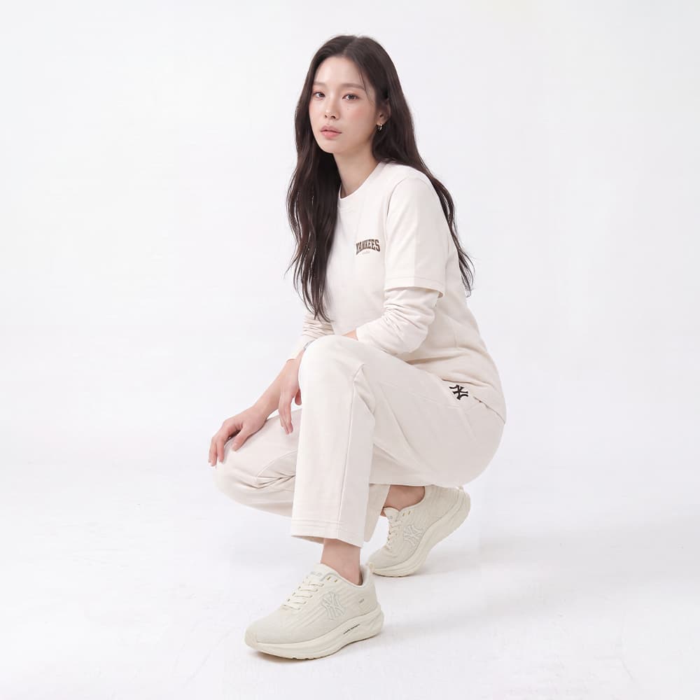 Штаны MLB New York Yankees 26FW Повседневные штаны Унисекс Айвори - изображение 6
