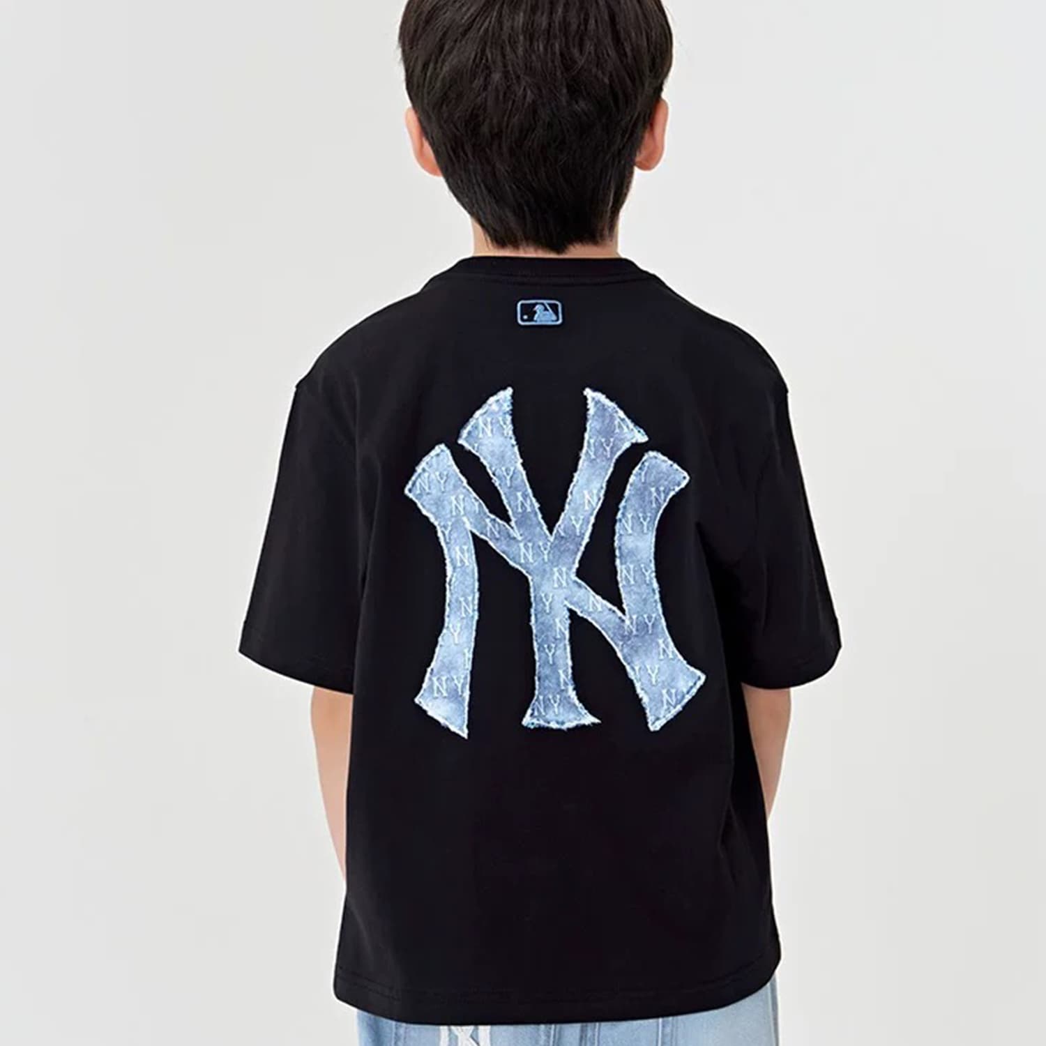 Футболка MLB MONOGRAM T Рубашка SS25 Черная Детская - изображение 4