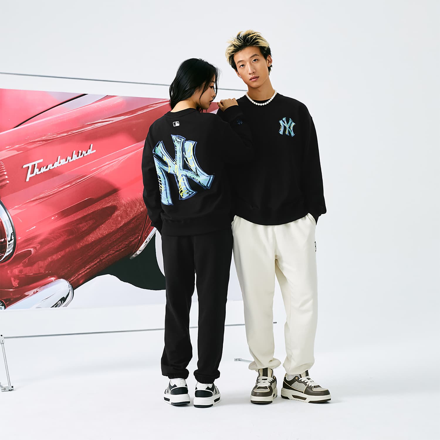 Штаны MLB New York Yankees Basic Collection 24FW Вязаные тренировочные штаны унисекс черные - изображение 6