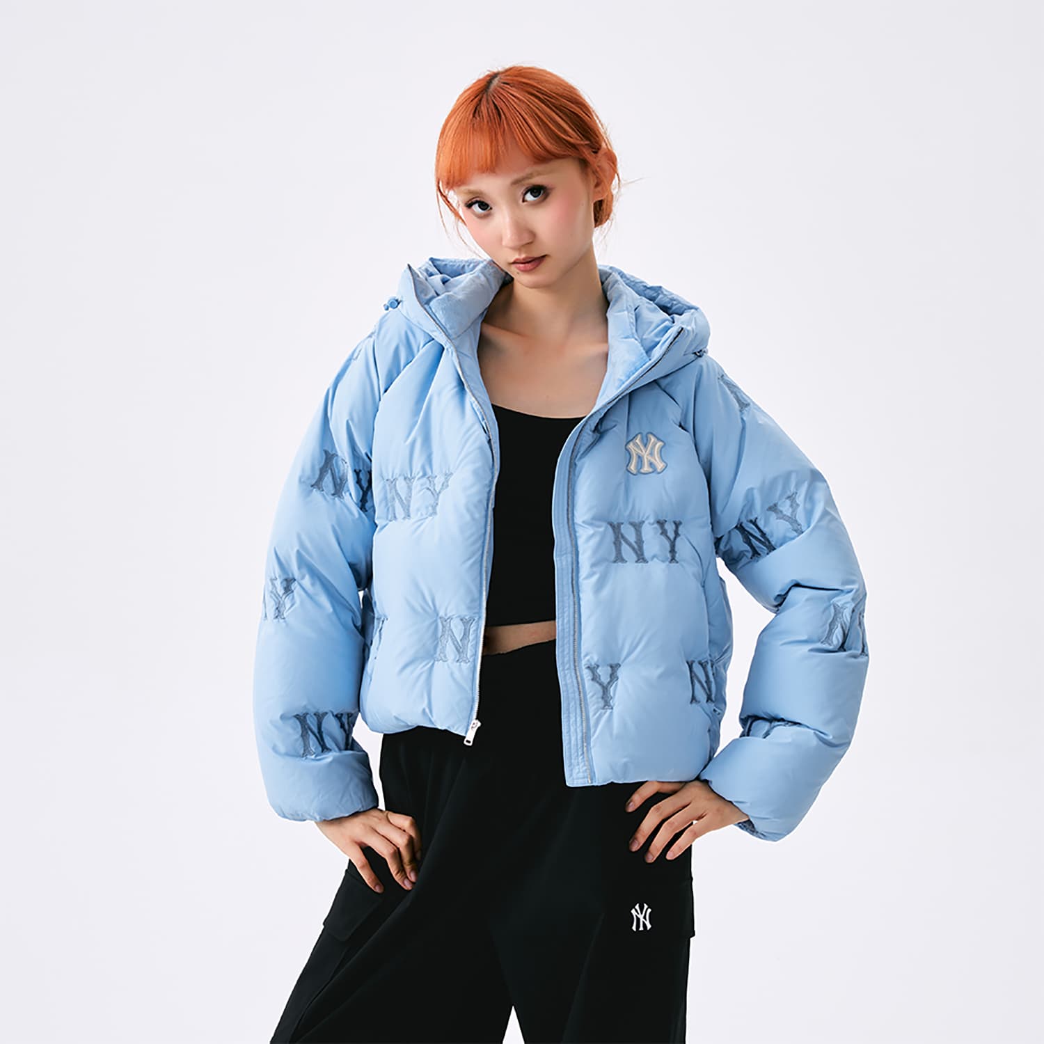 Пуховик MLB MONOGRAM FW24 Пуховик Женский Небесный Далёкий - изображение 3