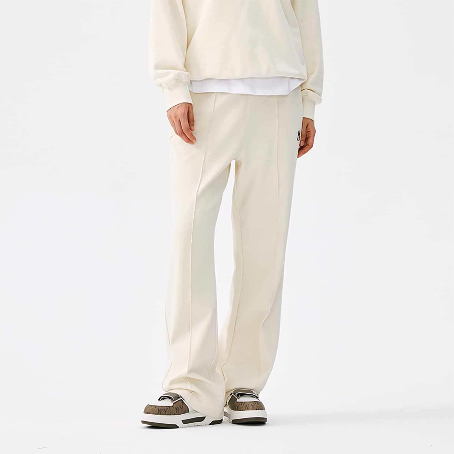 Штаны MLB New York Yankees Basic Collection 25FW Повседневные штаны Женские Стандартный размер Айвори - изображение 4