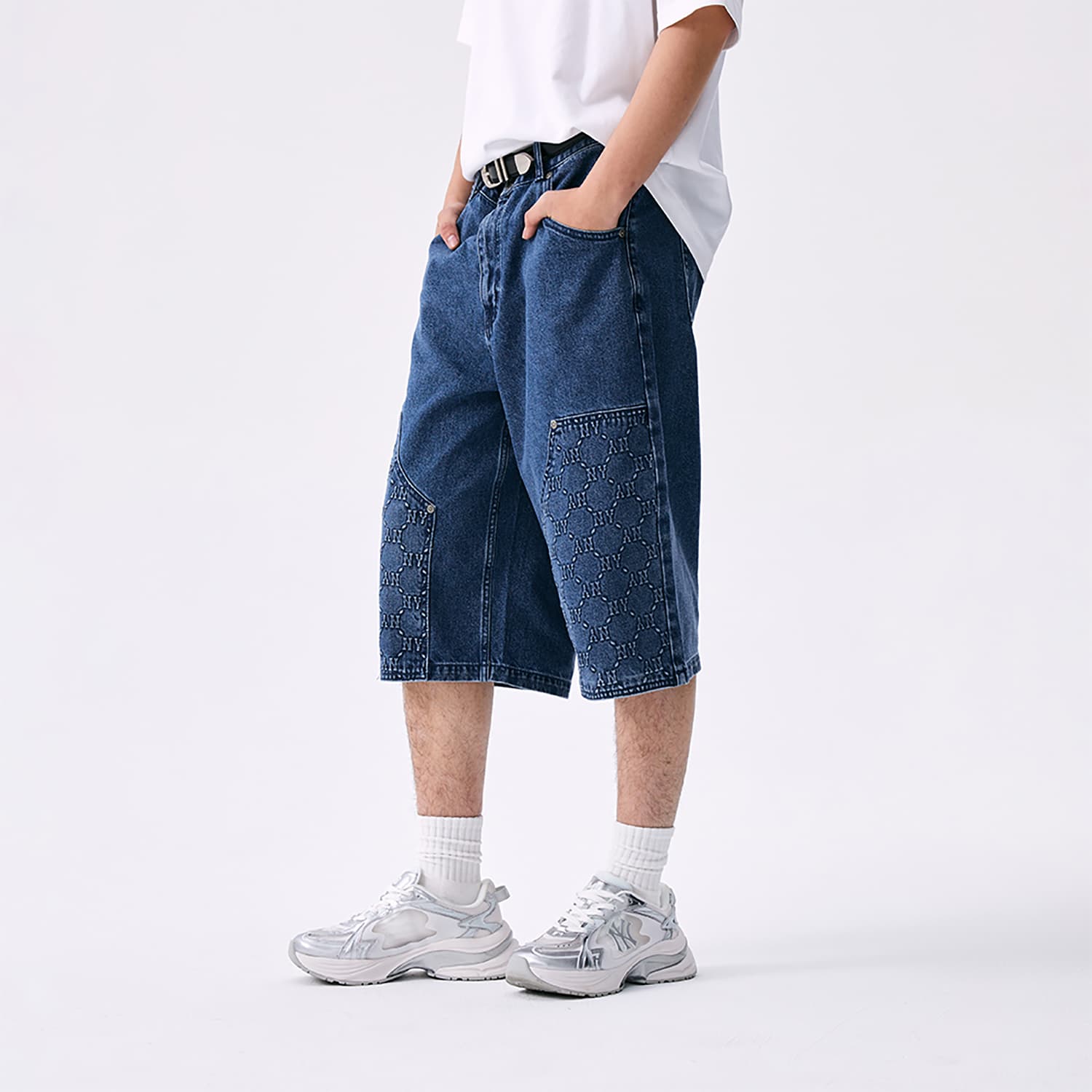Джинсовые шорты Mlb Base Logo New York Yankees Blue Men's Jeans Shorts - изображение 5