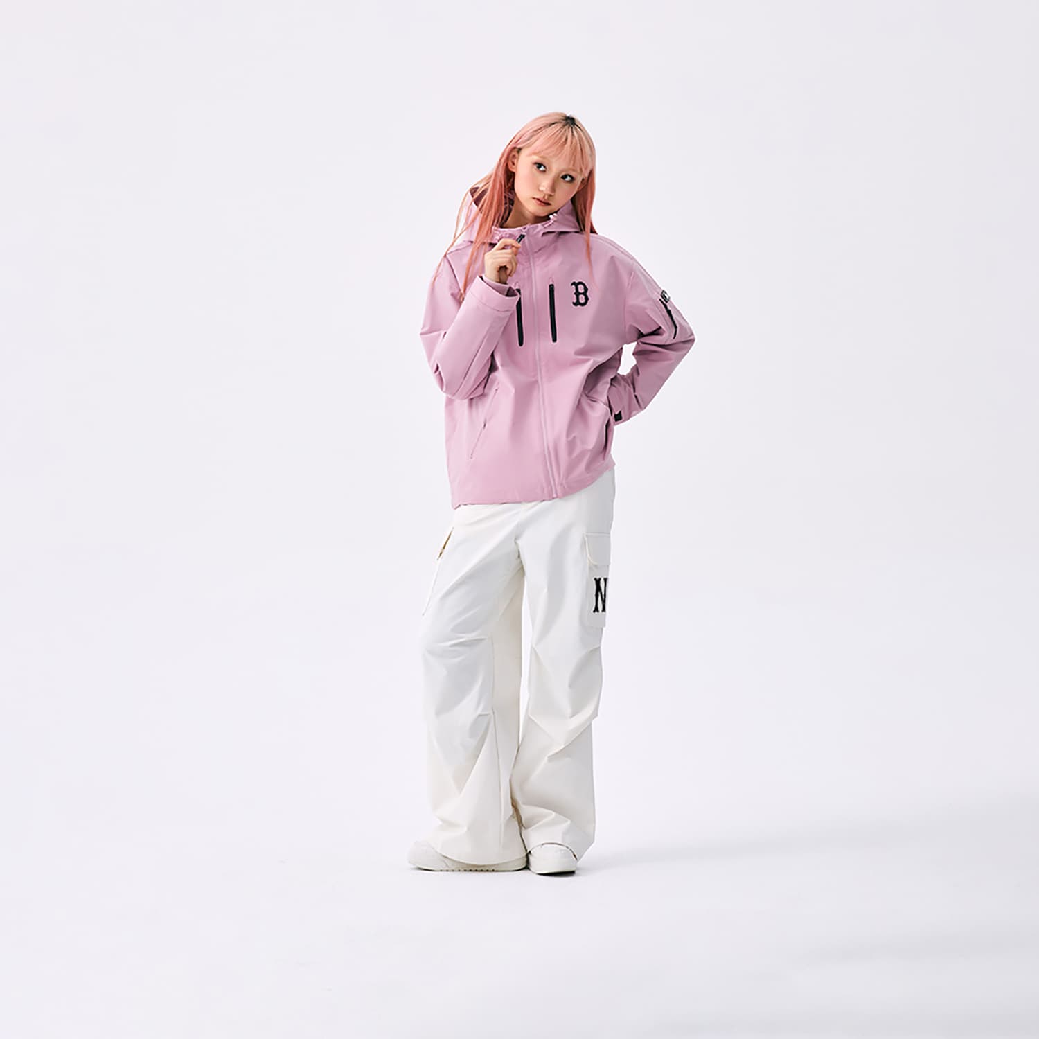 Куртка mlb Basic Collection Basic Boston Red Sox SS25 Куртки Пальто Унисекс Вересковый серый Фиолетовый - изображение 6
