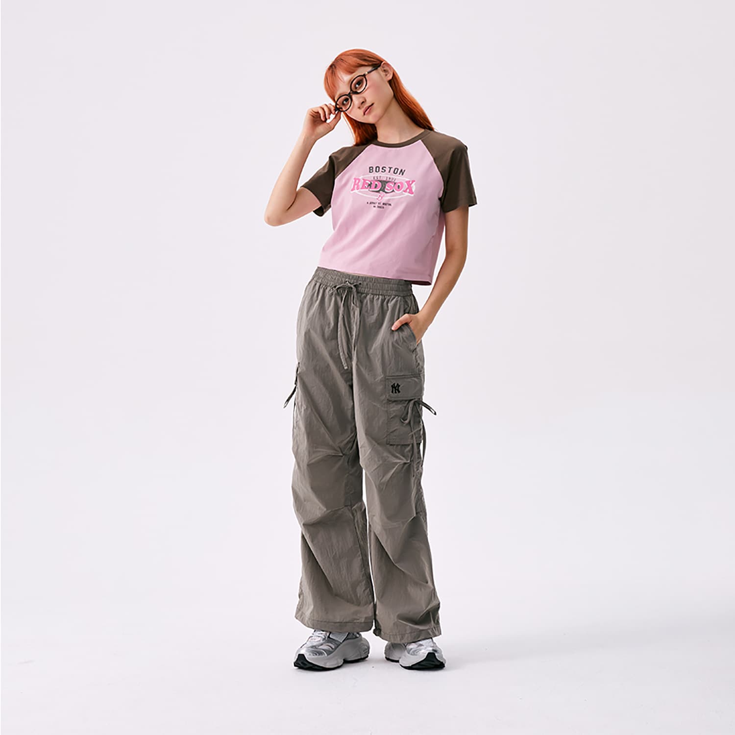 MLB New York Yankees Basic Collection SS25 Карго Брюки Женские Серые - изображение 5