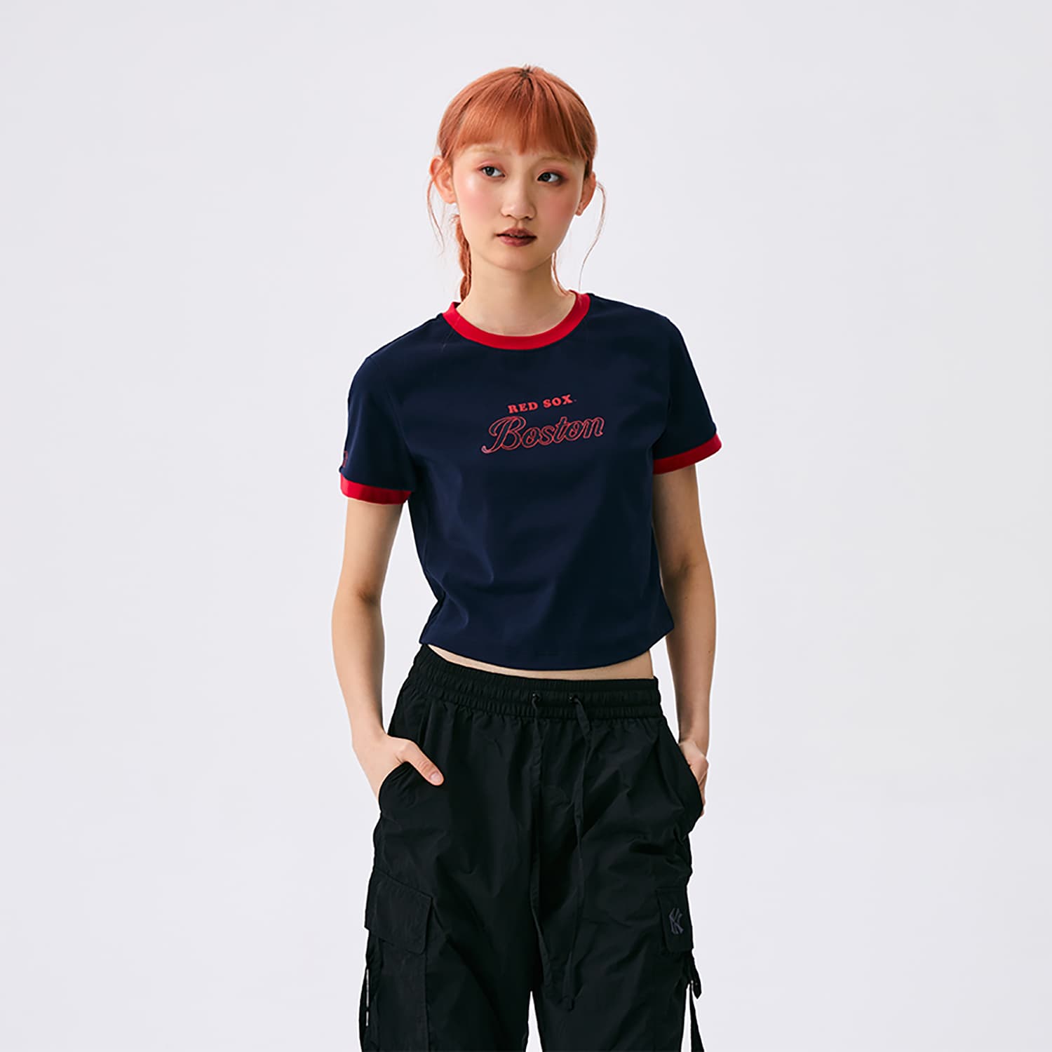 Футболка MLB Preppy Style Collection Boston Red Sox SS25 T-Shirt Женская Темно-синяя - изображение 3